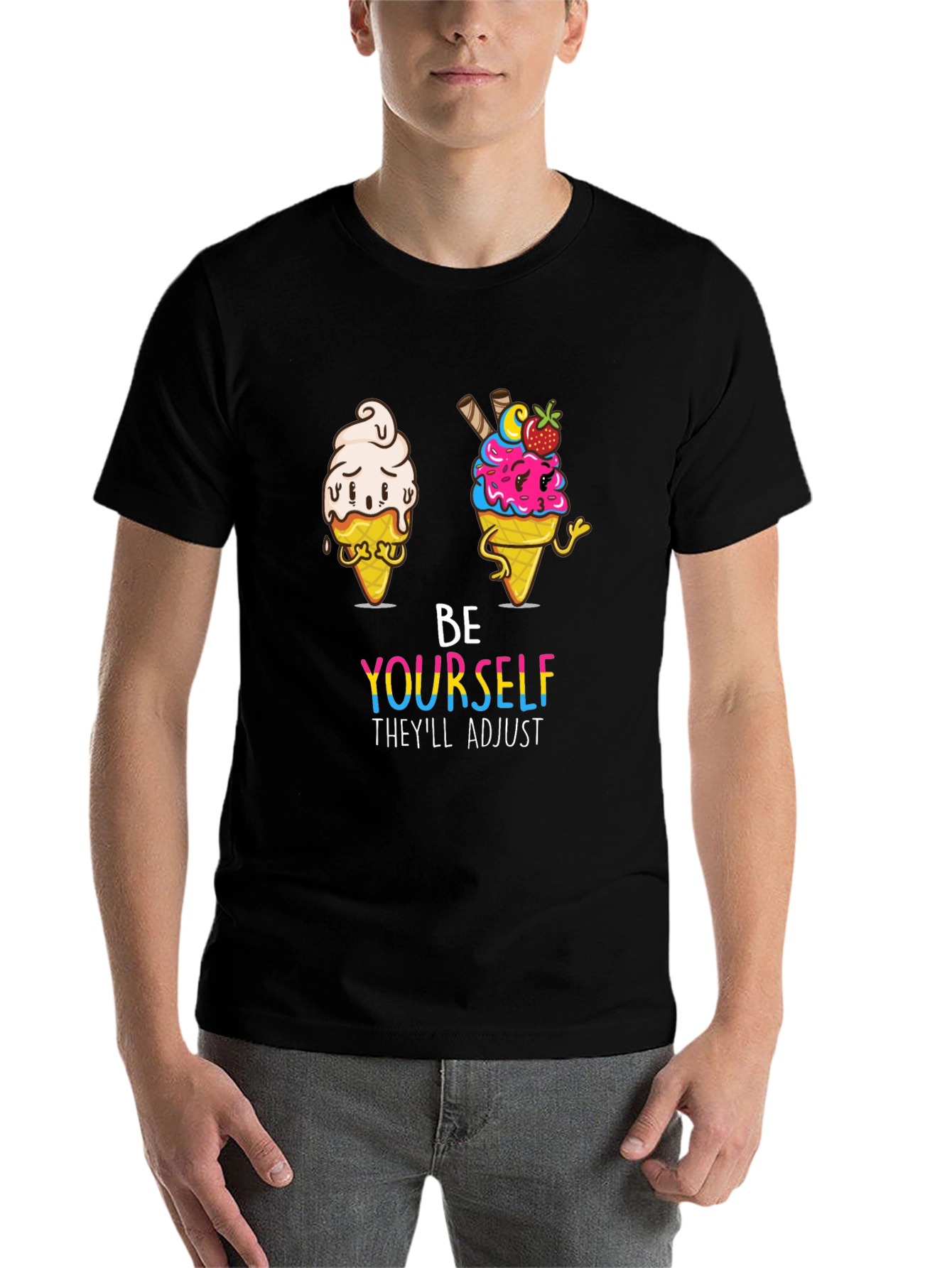 Black Be Yourself Graphic Tee view 7