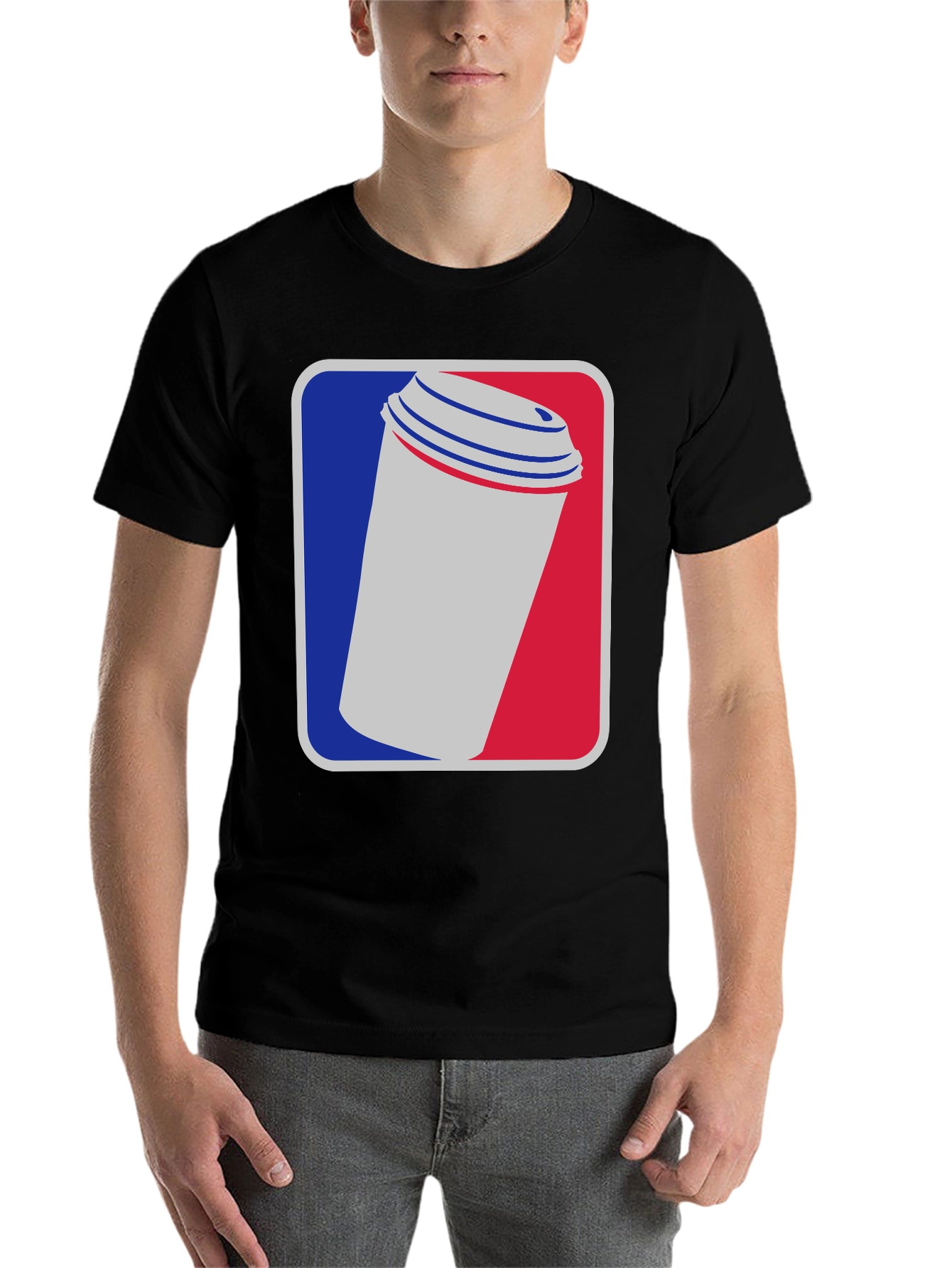 Black Coffee Cup Graphic Tee - Black Cotton T-Shirt view 7