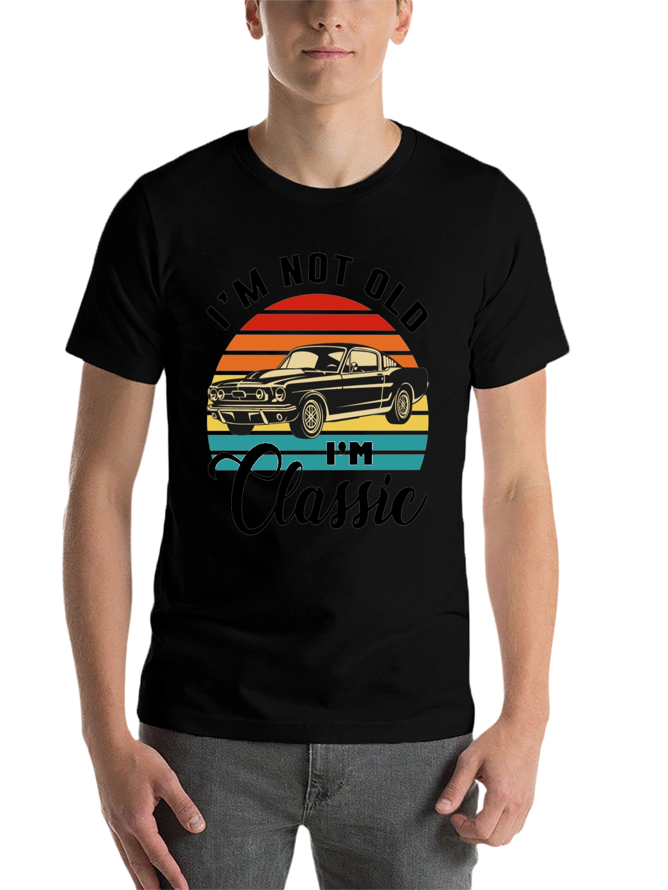 Black I'm Not Old I'm Classic Car T-Shirt view 7