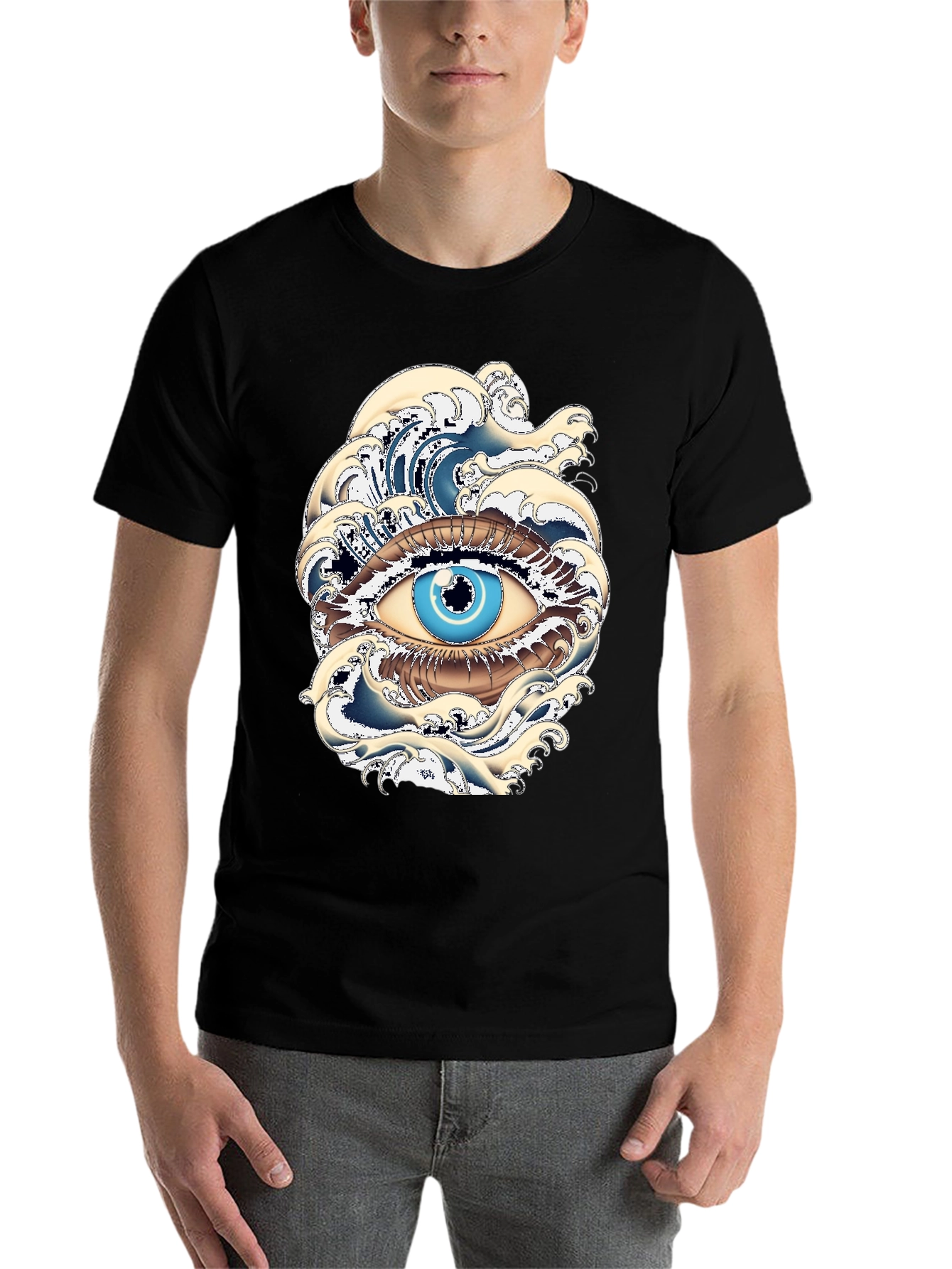 Black Eye of the Ocean Graphic Tee - Black view 7