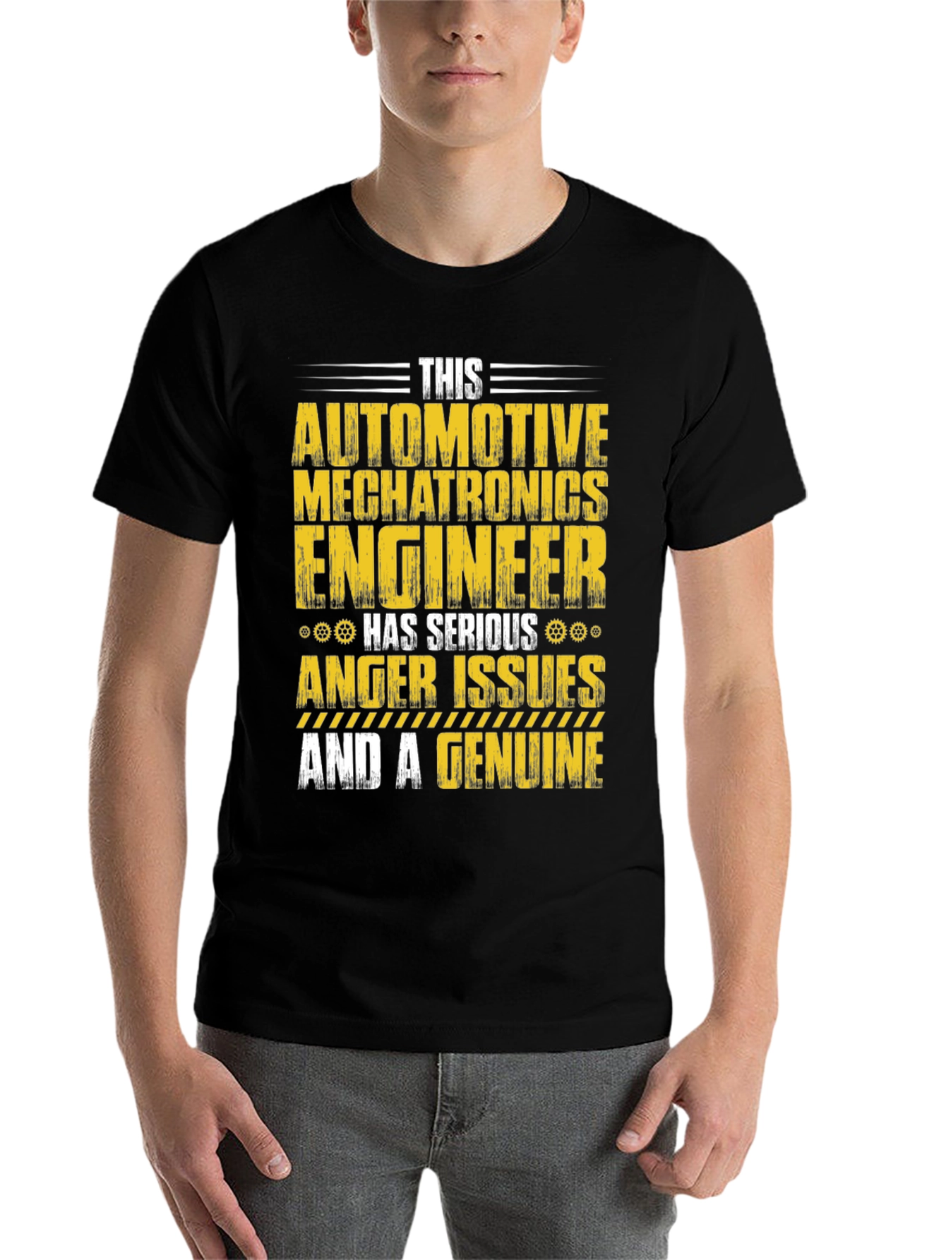 Black Automotive Mechatronics Engineer T-Shirt view 7