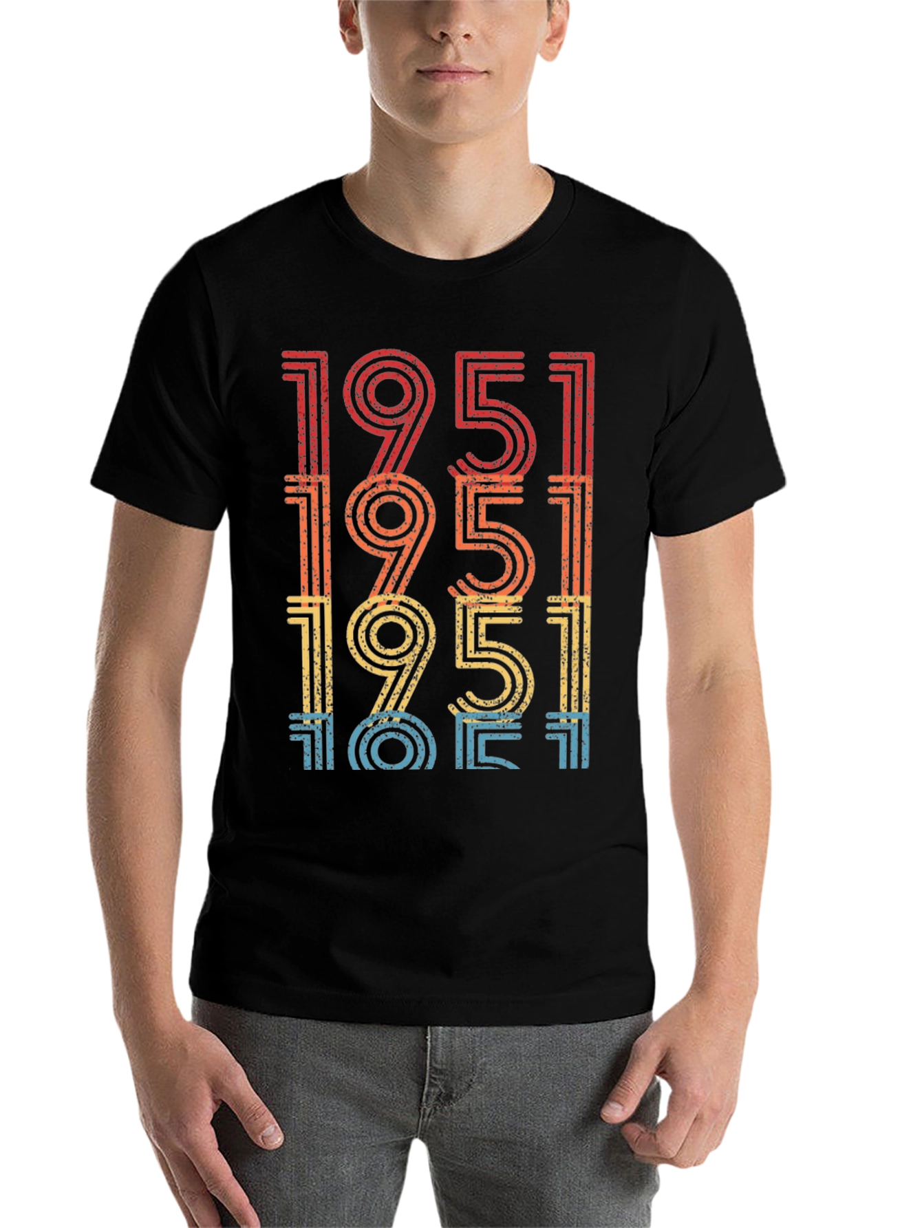 Black Retro 1951 Birthday T-Shirt view 7