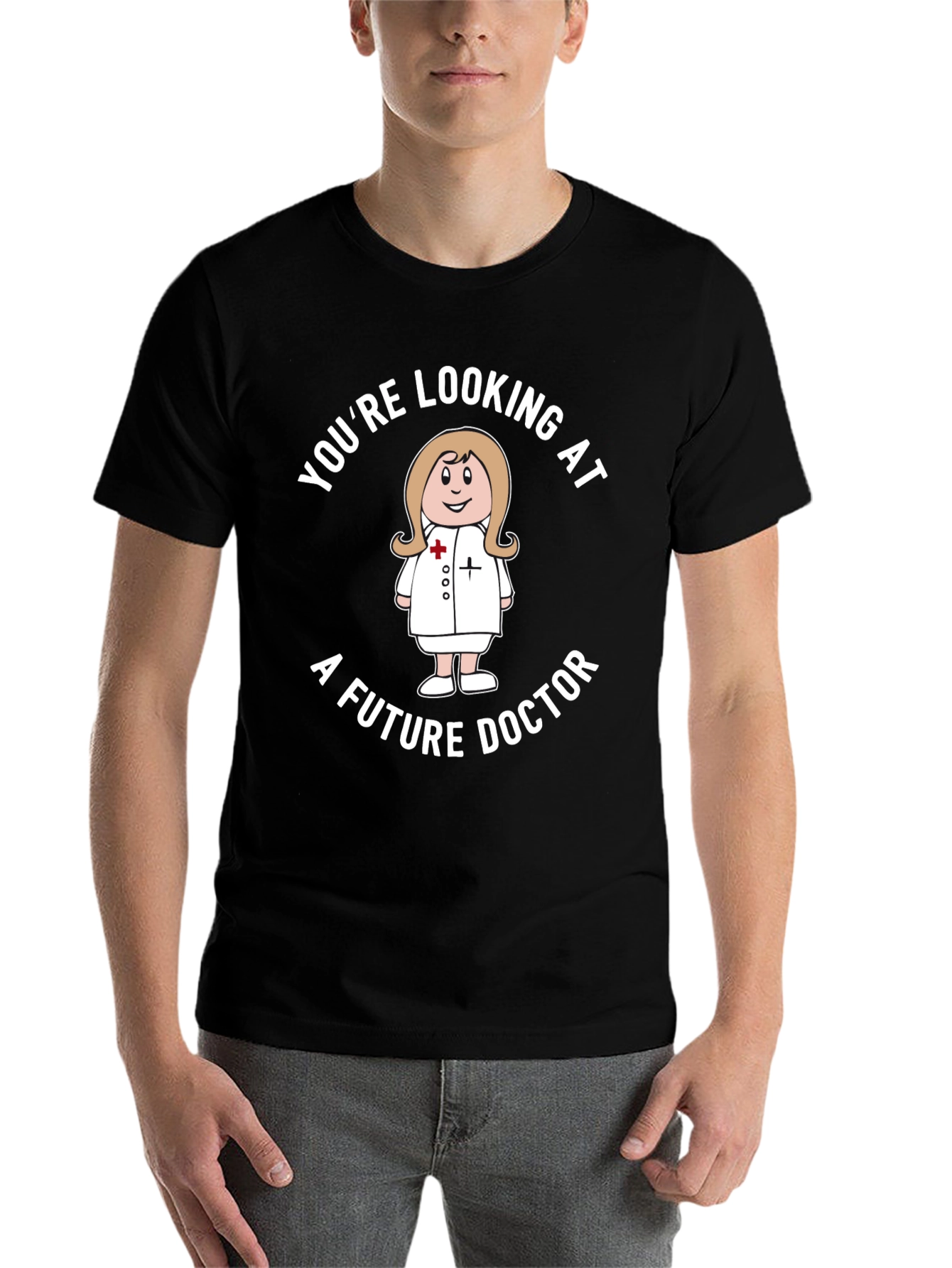 Black Future Doctor T-Shirt - Cute Medical Student Tee view 7