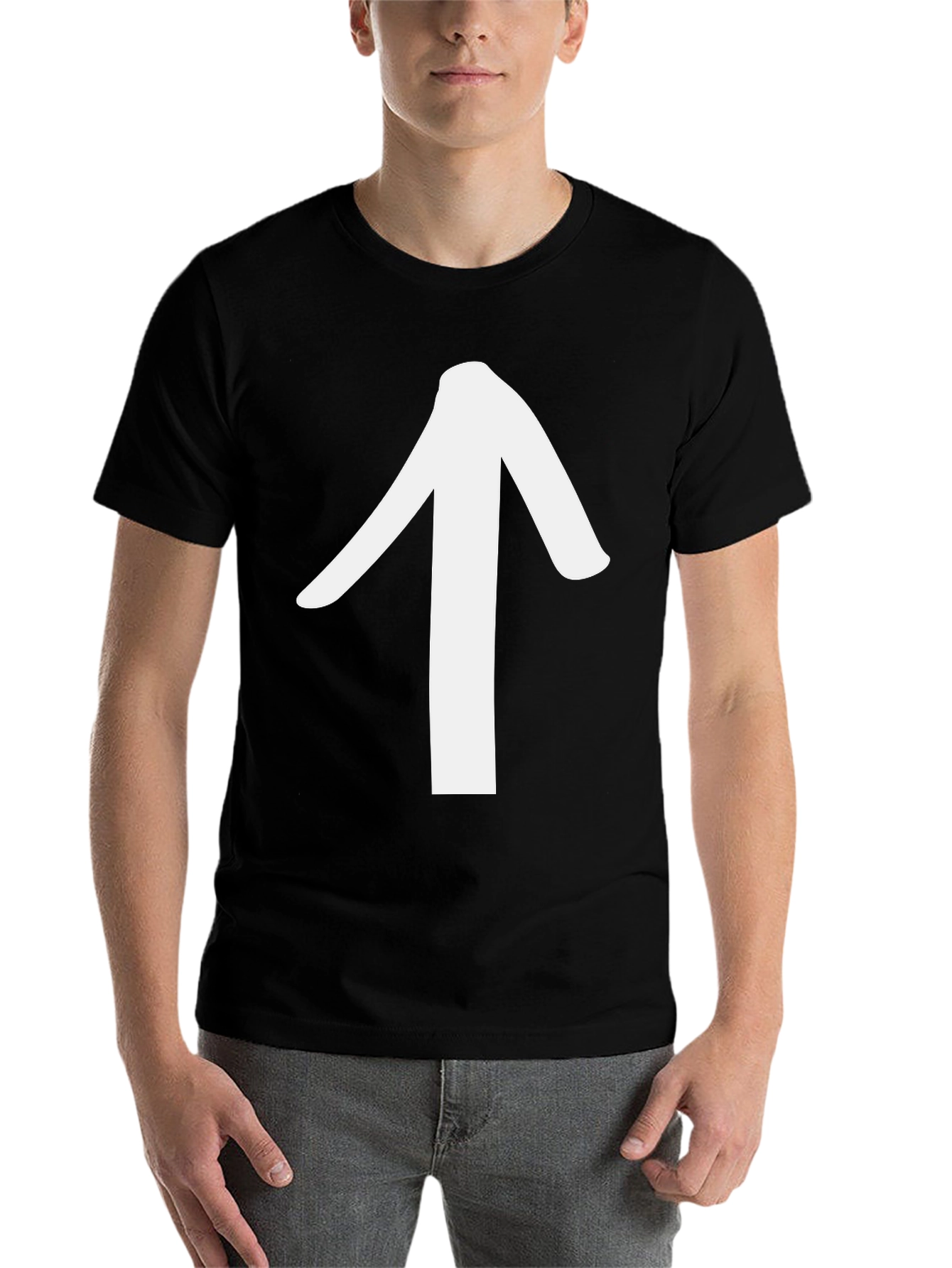 Black Upward Arrow Graphic Tee - Casual Comfort view 7