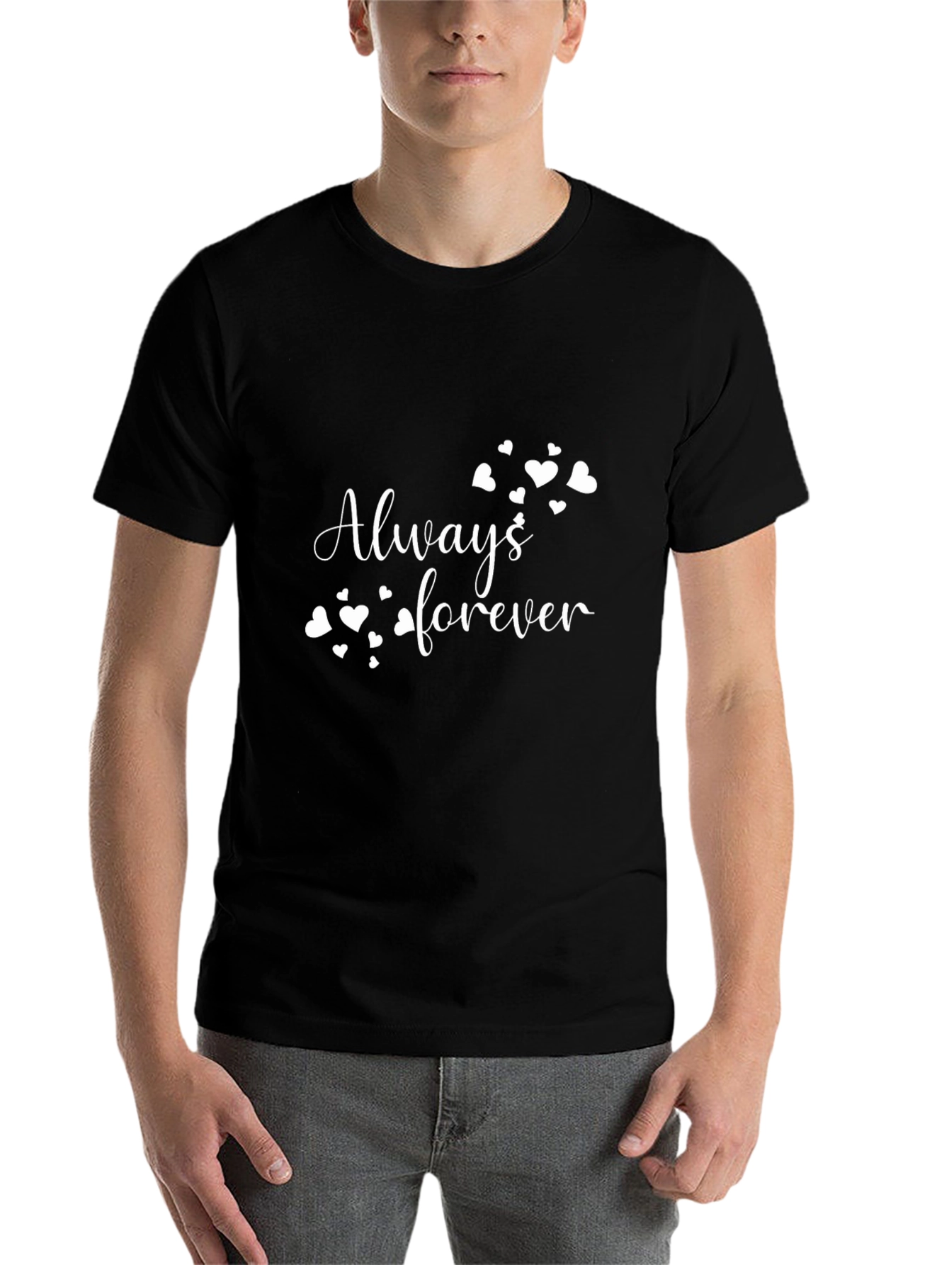 Black Always & Forever Graphic Tee - Black view 7