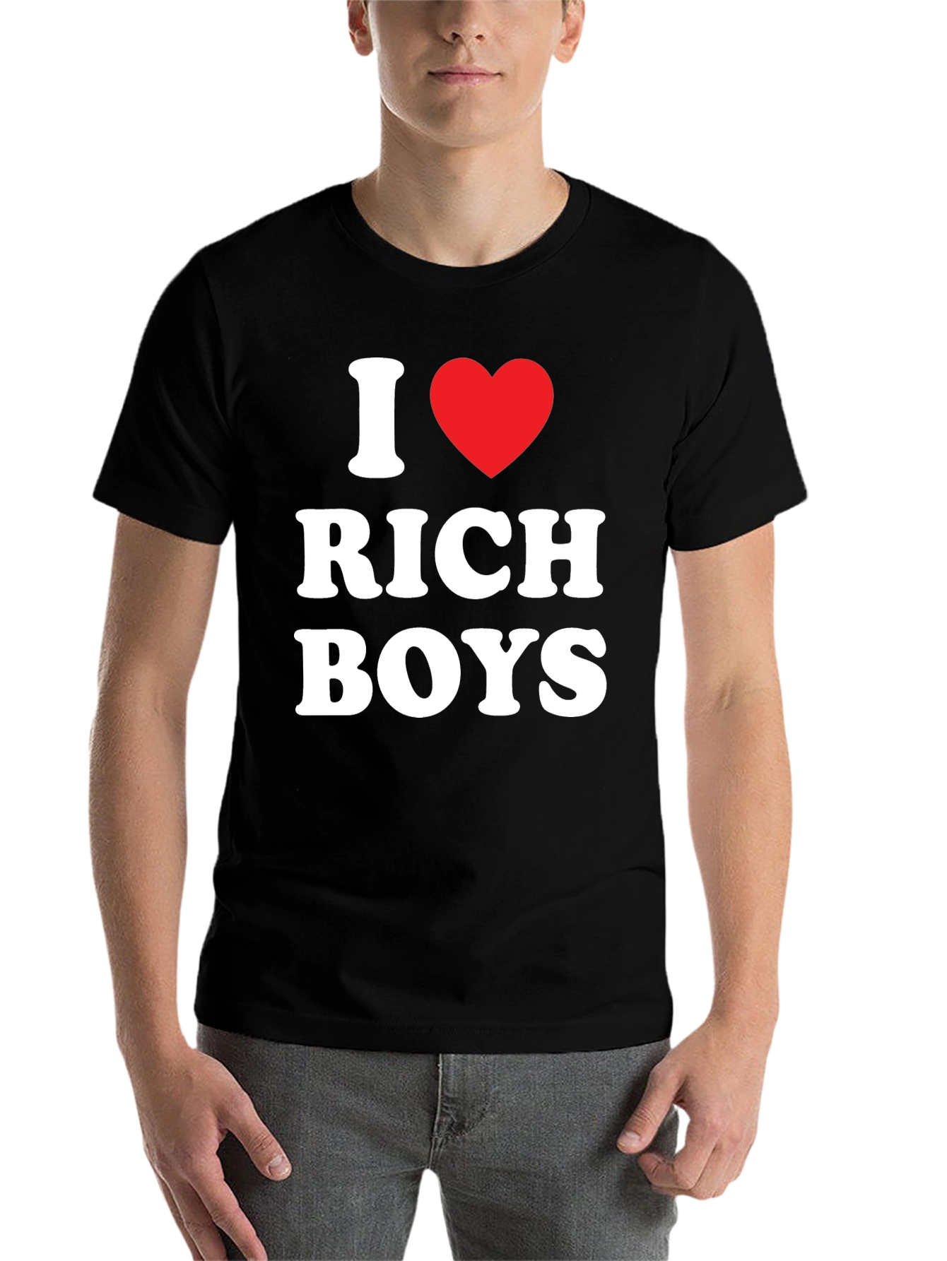 Black I Heart Rich Boys Tee - Men's Black T-Shirt view 7