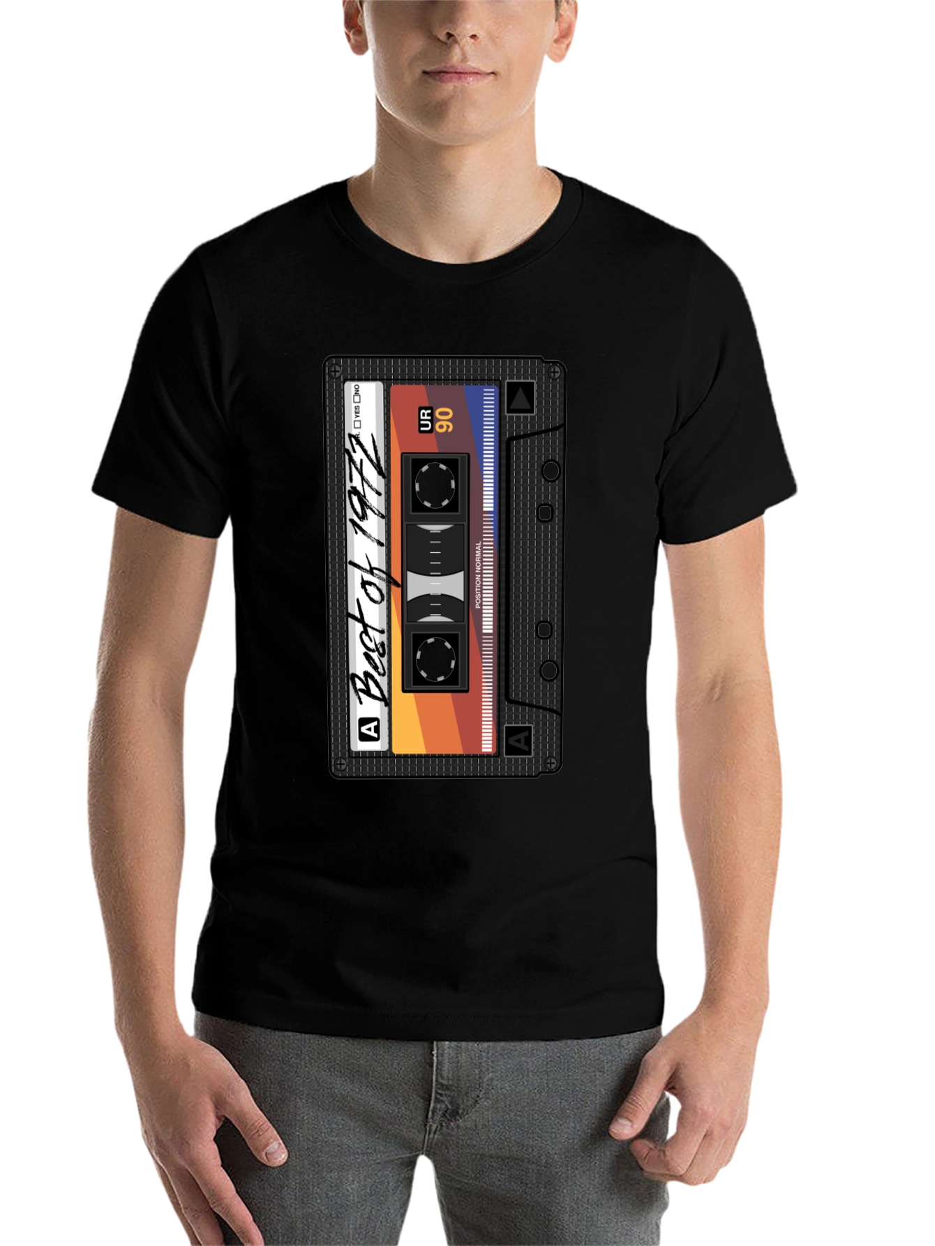 Black Best of 1972 Cassette Tape Graphic T-Shirt view 7