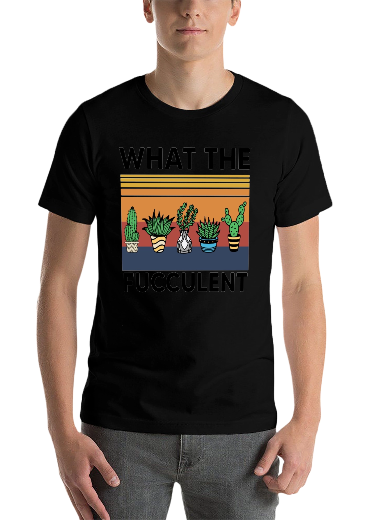 Black What The Fucculent T-Shirt view 7