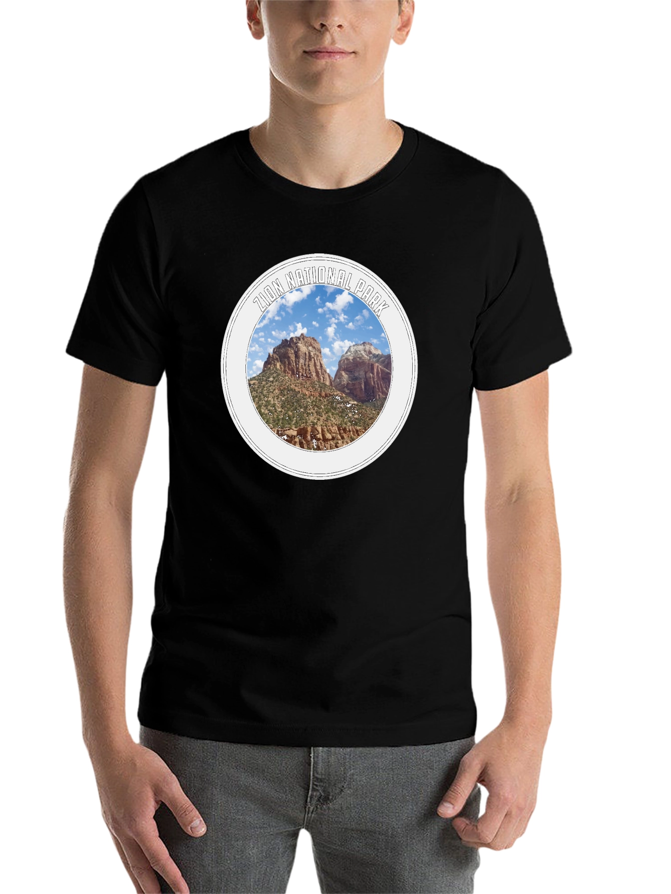 Black Zion National Park Graphic T-Shirt view 7