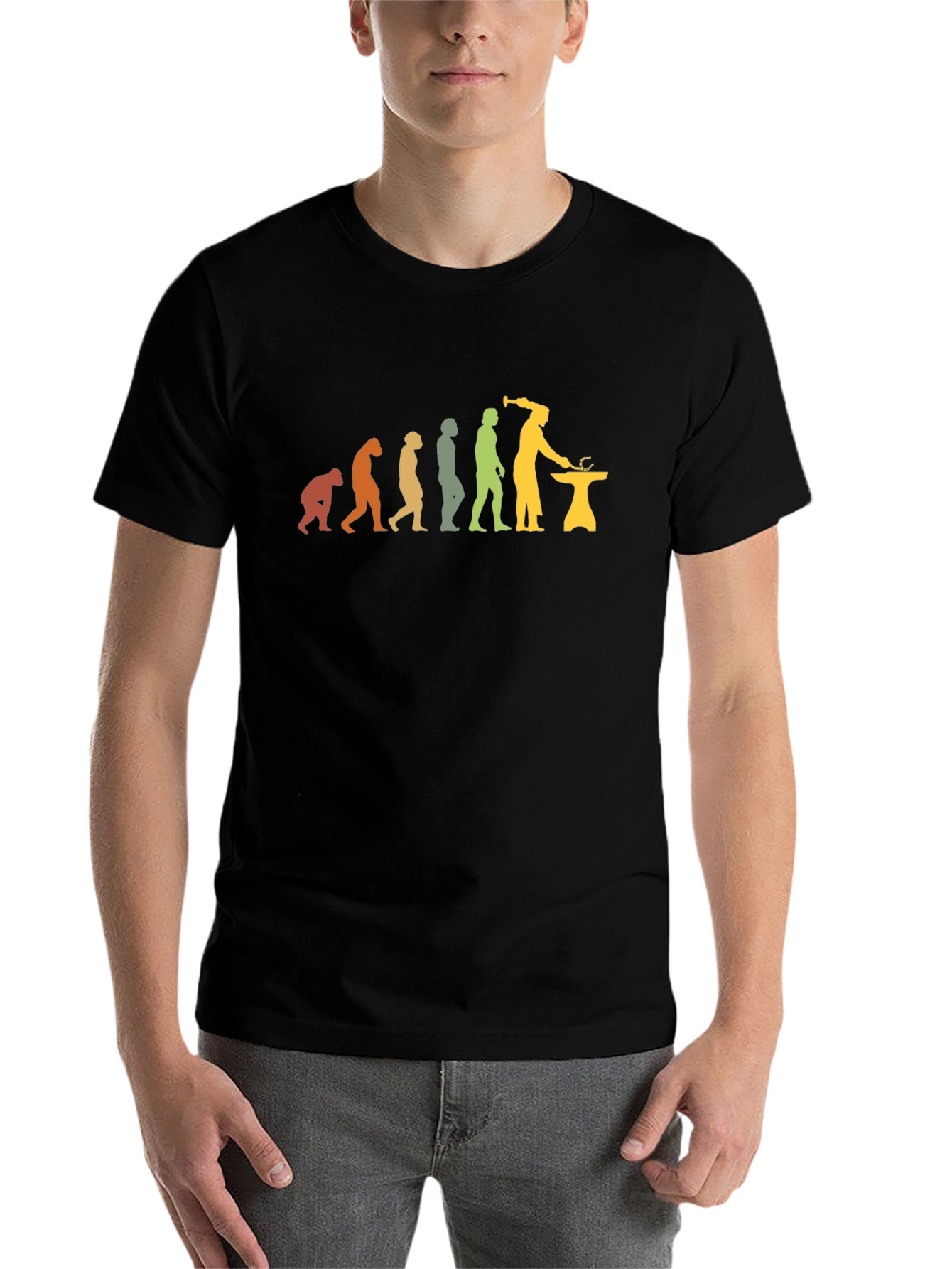 Black Blacksmith Evolution T-Shirt - Forge Your Path view 7