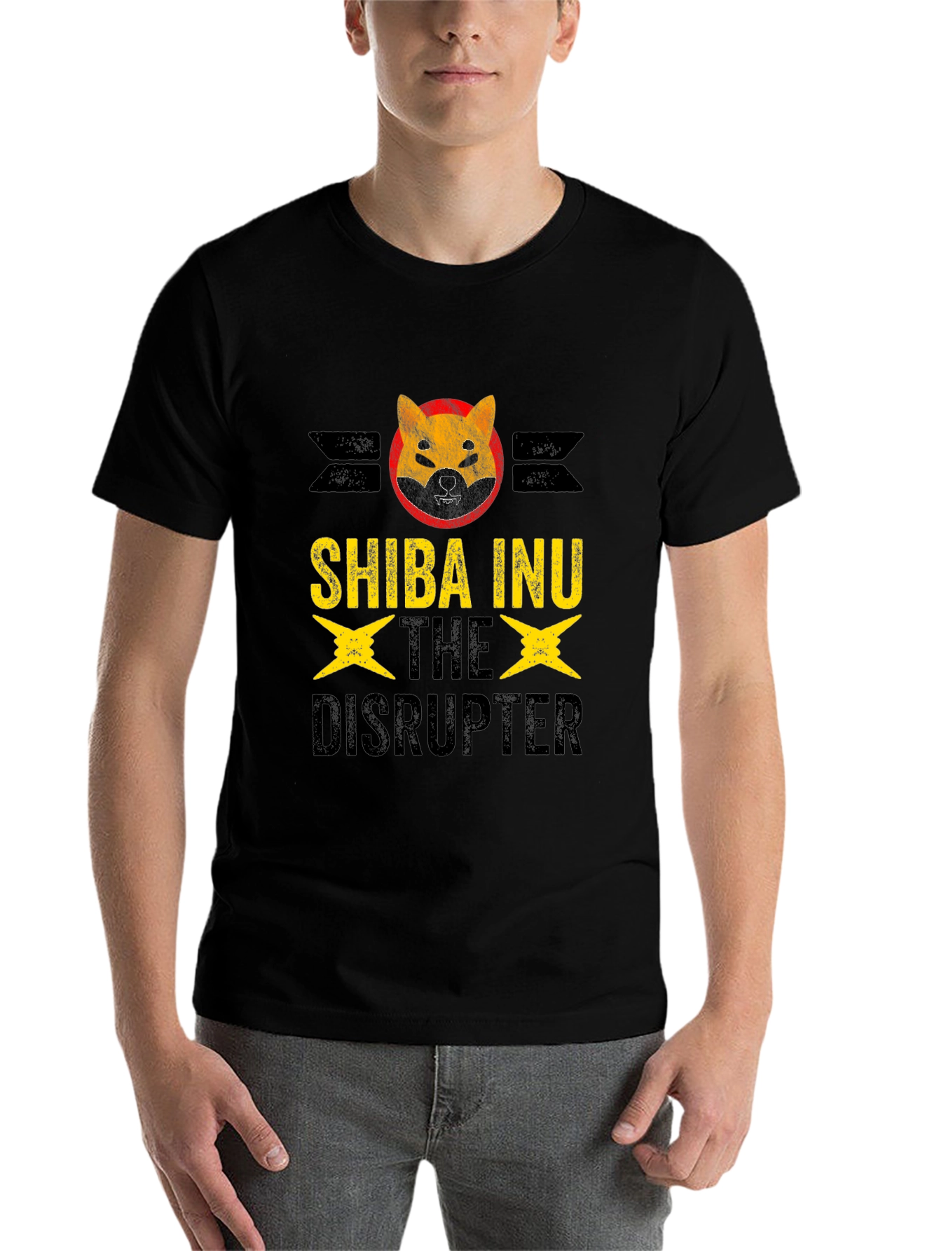 Black Shiba Inu Disruptor Graphic Tee view 7