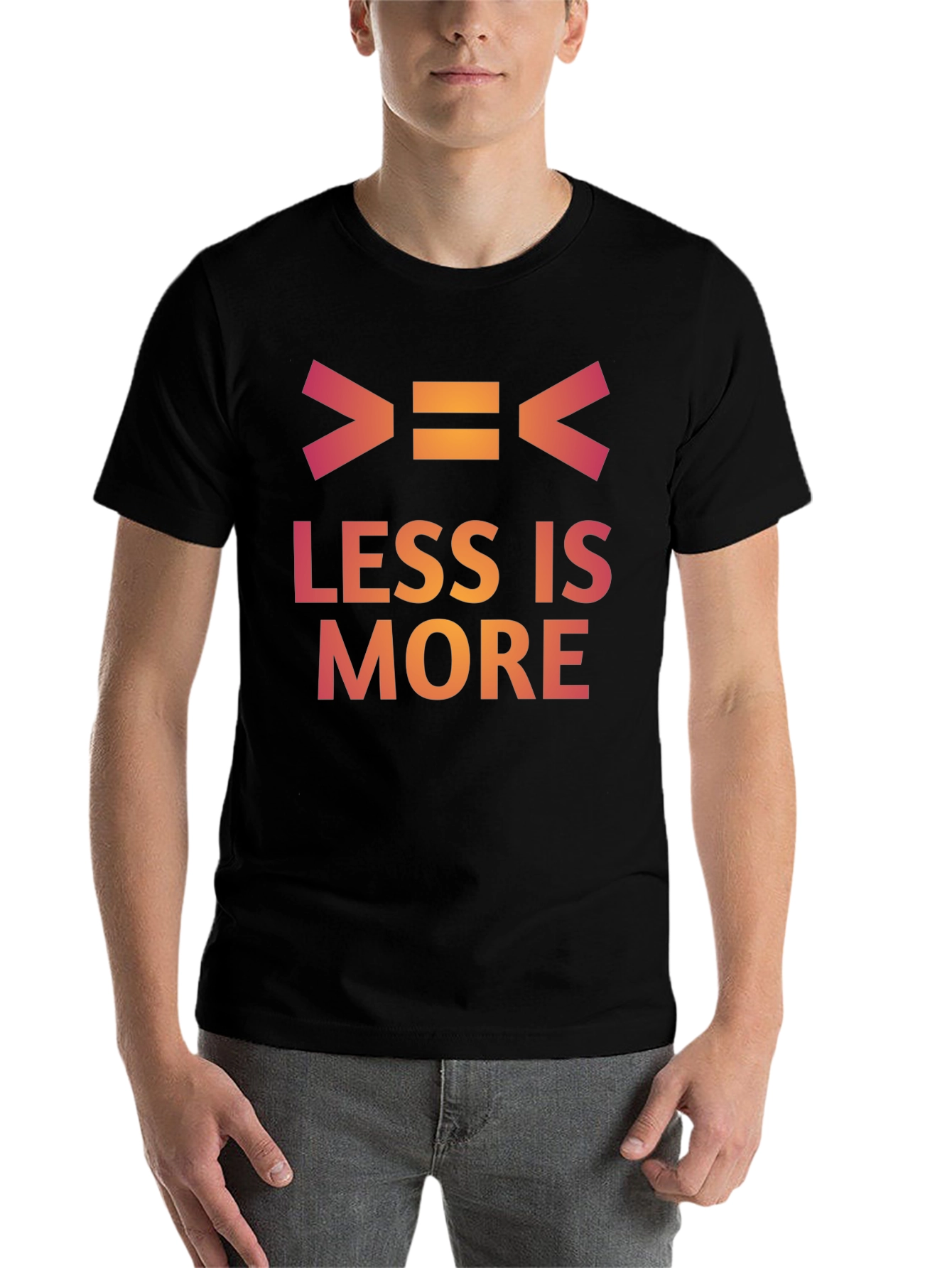 Black Less is More Graphic Tee - Black Cotton T-Shirt view 7