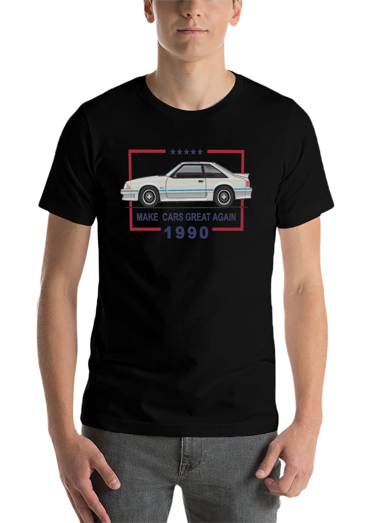Black Make Cars Great Again 1990 T-Shirt view 7