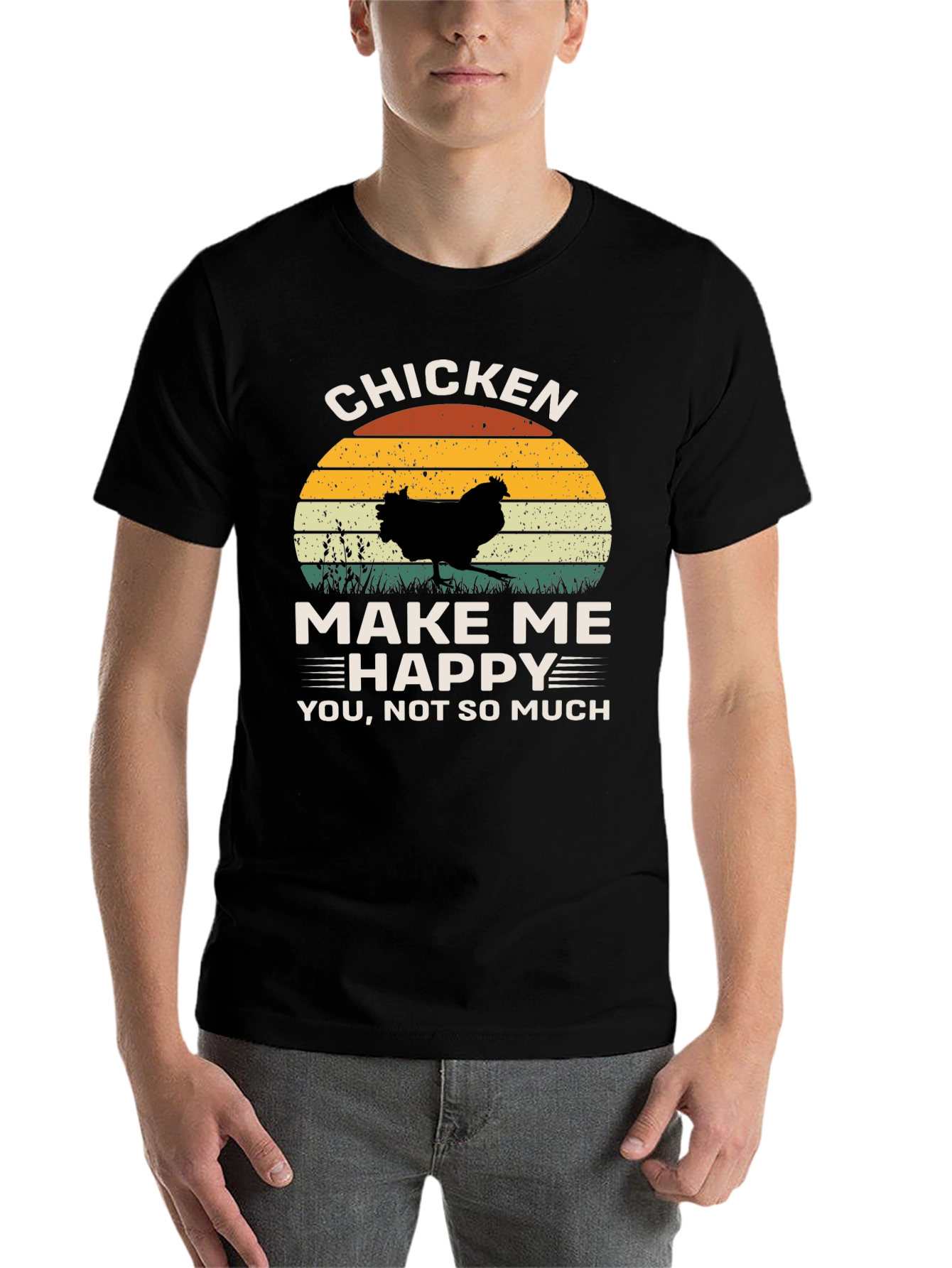 Black Chicken Make Me Happy T-Shirt view 7