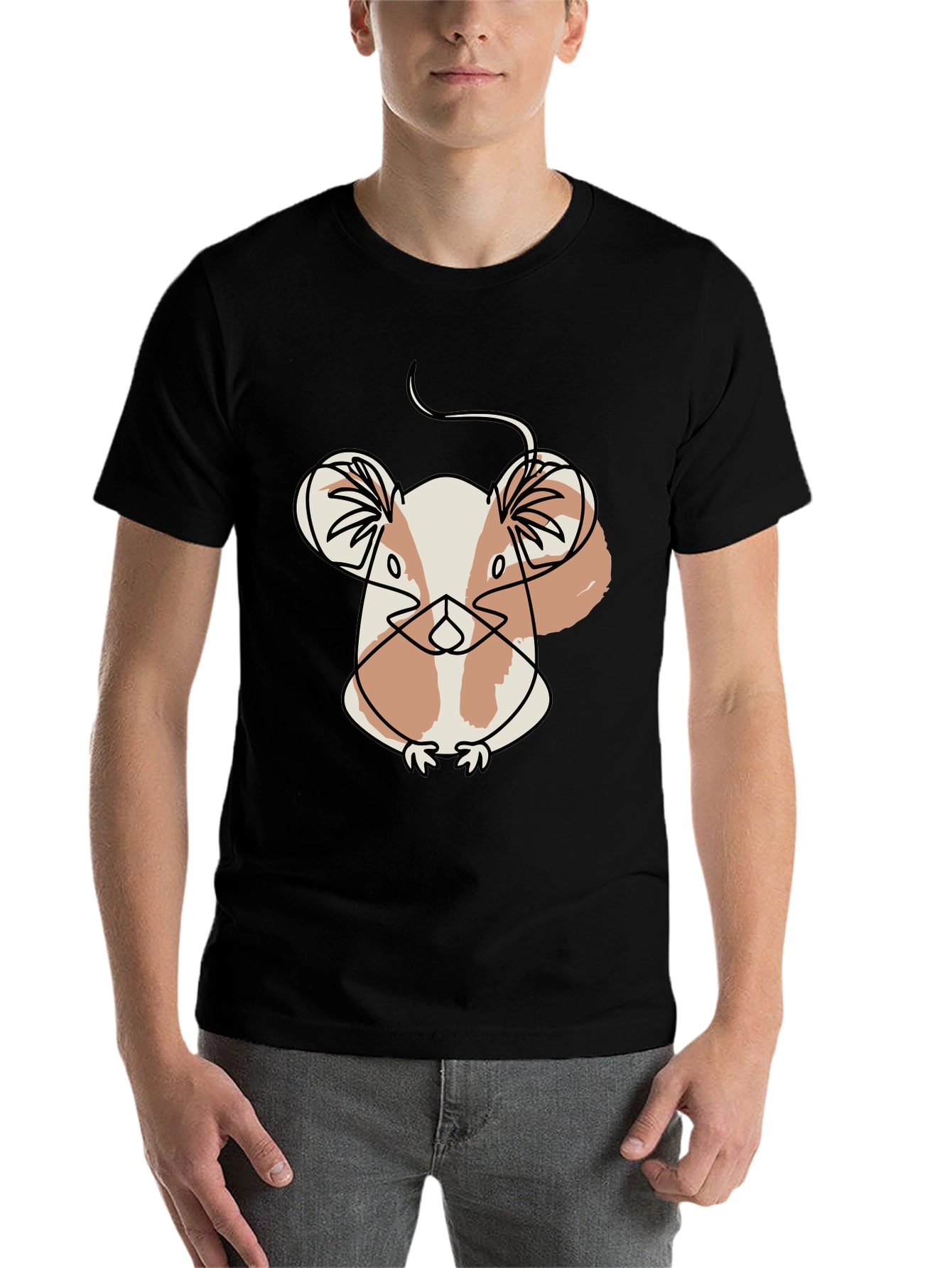 Black Abstract Hamster Graphic Tee view 7