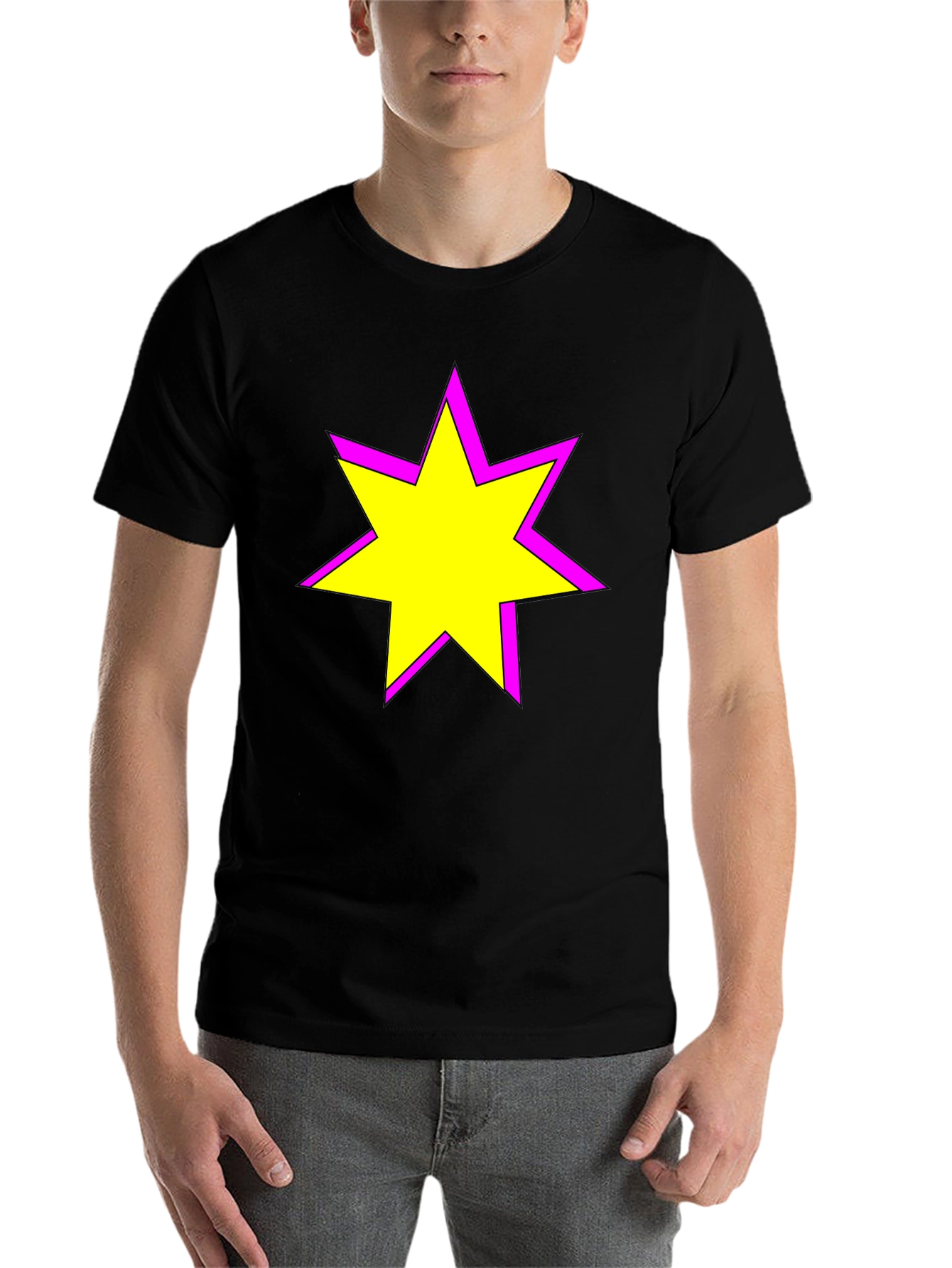 Black Star Graphic Tee - Casual Black T-Shirt view 7