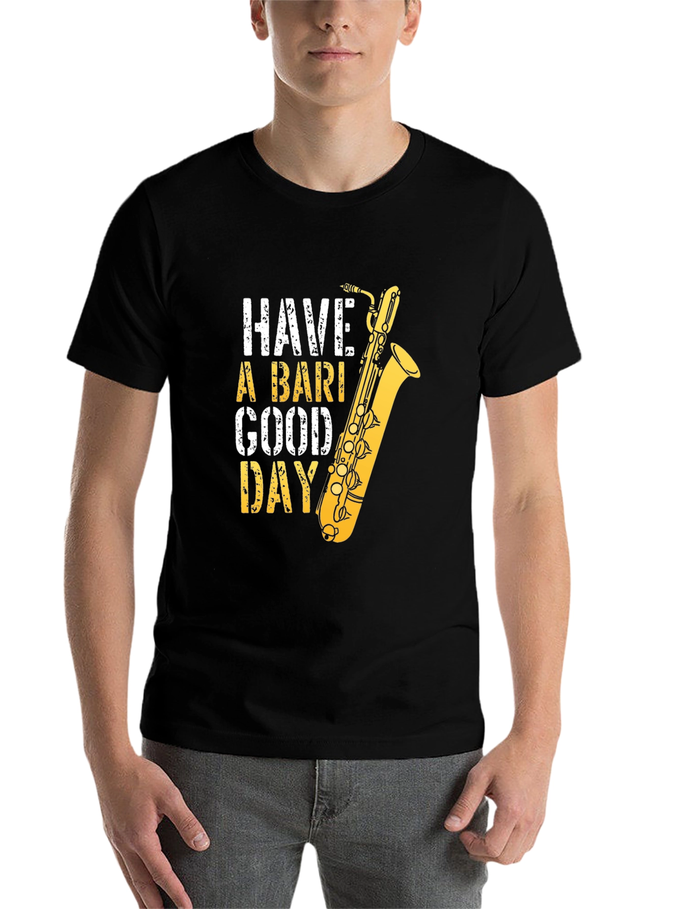 Black Have A Bari Good Day Saxophone T-Shirt view 7