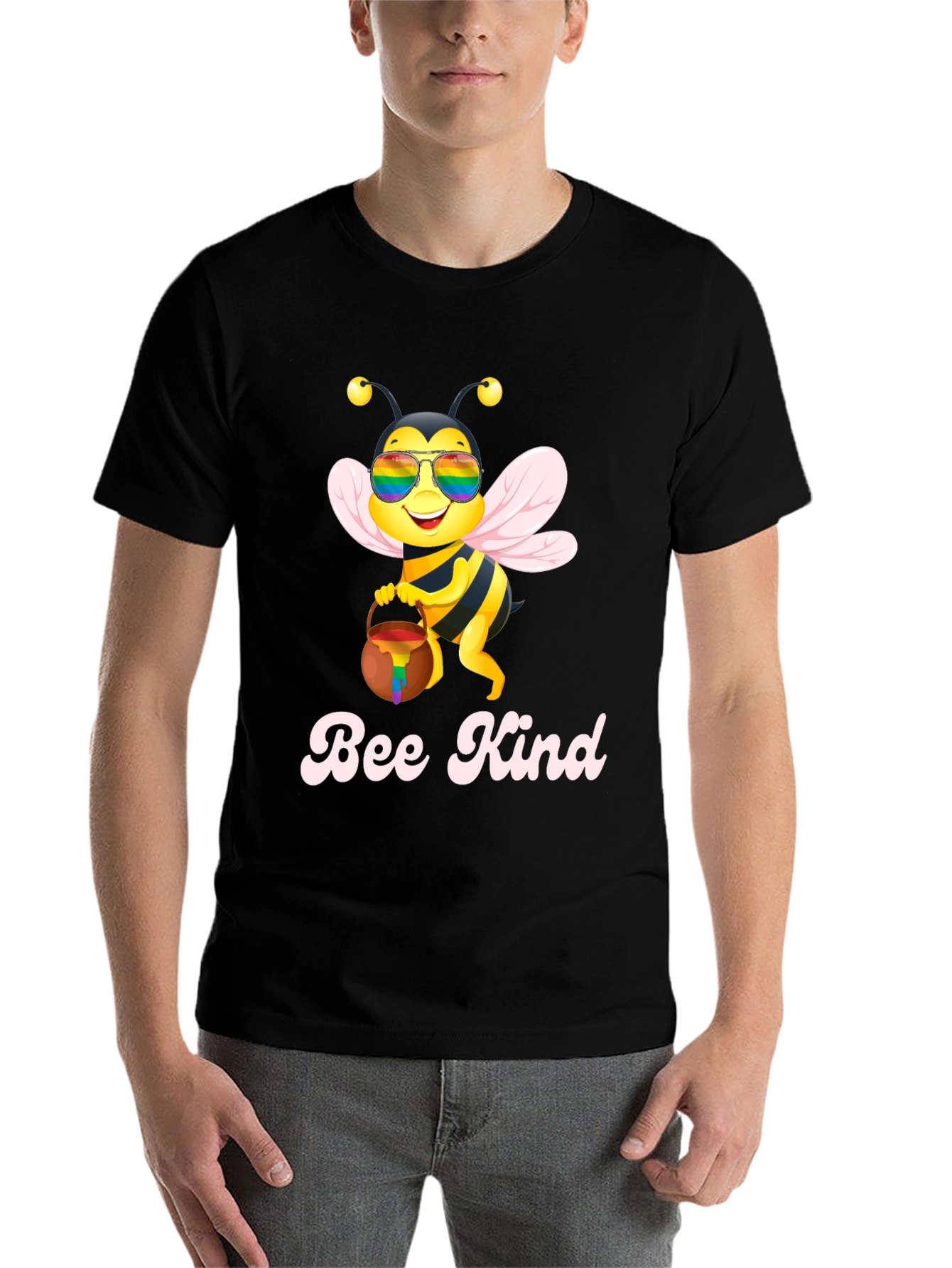 Black Bee Kind T-Shirt - LGBTQ+ Pride Apparel view 7