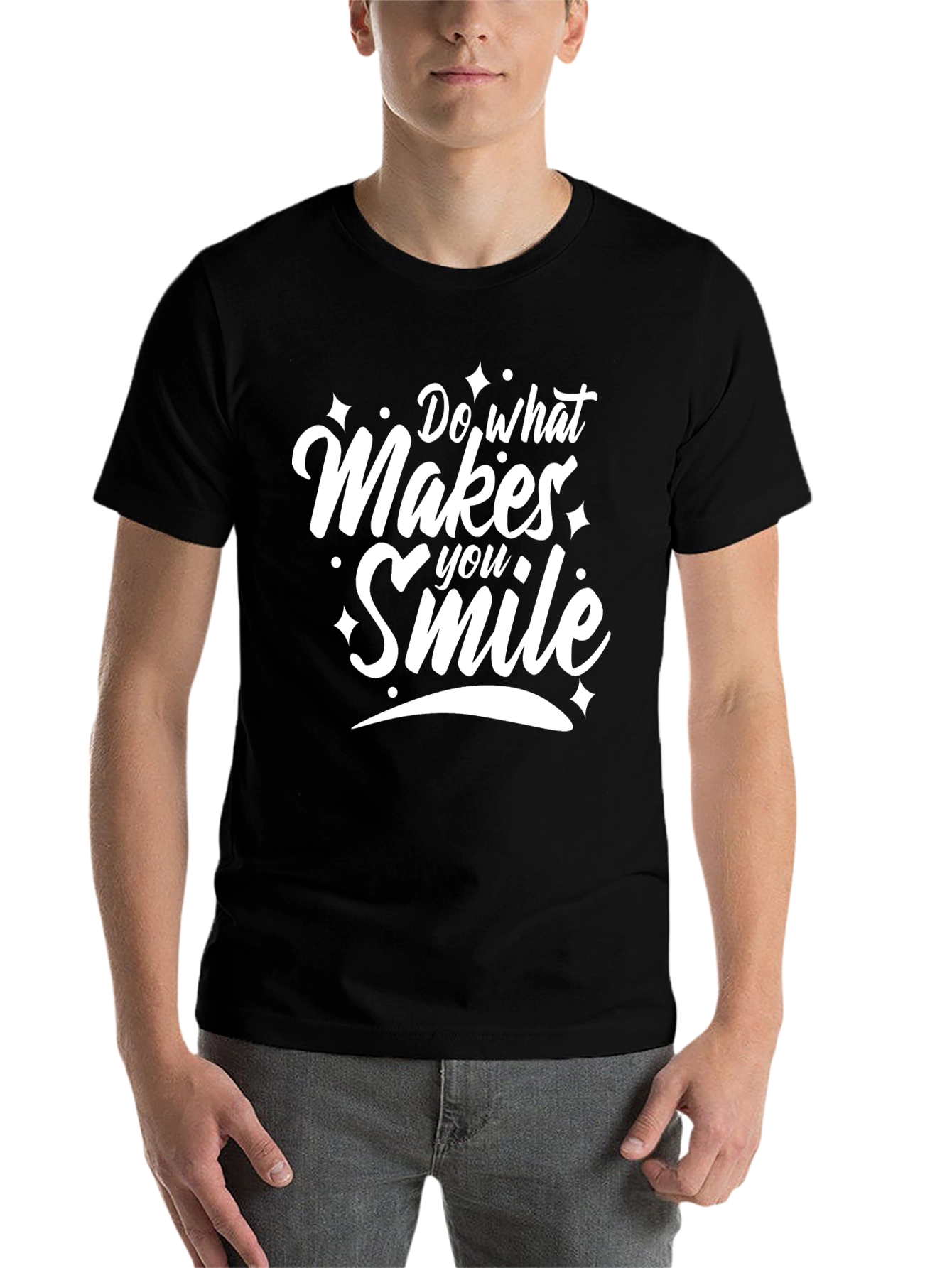 Black Do What Makes You Smile Black Graphic Tee view 7