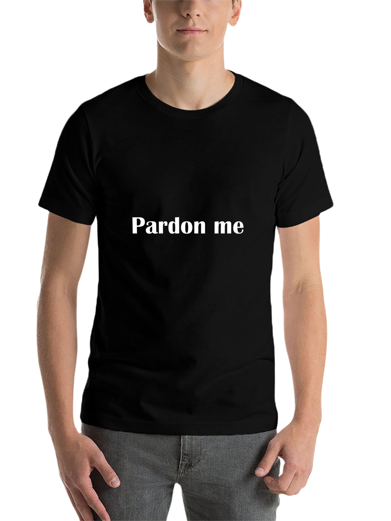 Black Pardon Me Graphic Tee - Black Cotton Comfort view 7