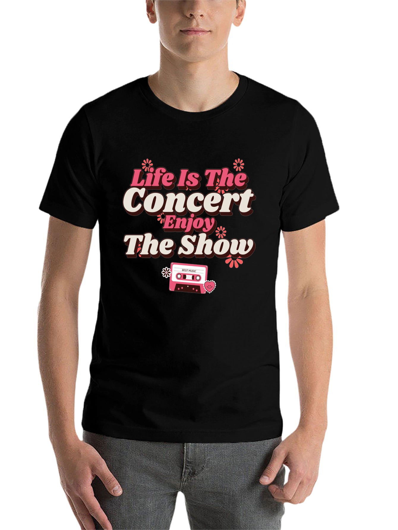 Black Life Is The Concert Graphic Tee - Retro Music Lover Shirt view 7