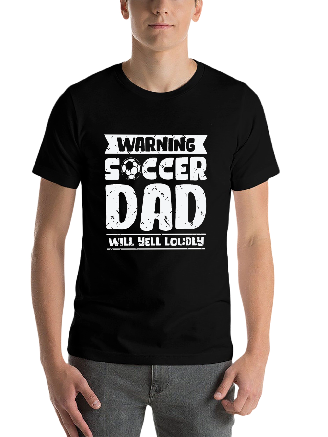 Black Warning Soccer Dad Graphic Tee view 7