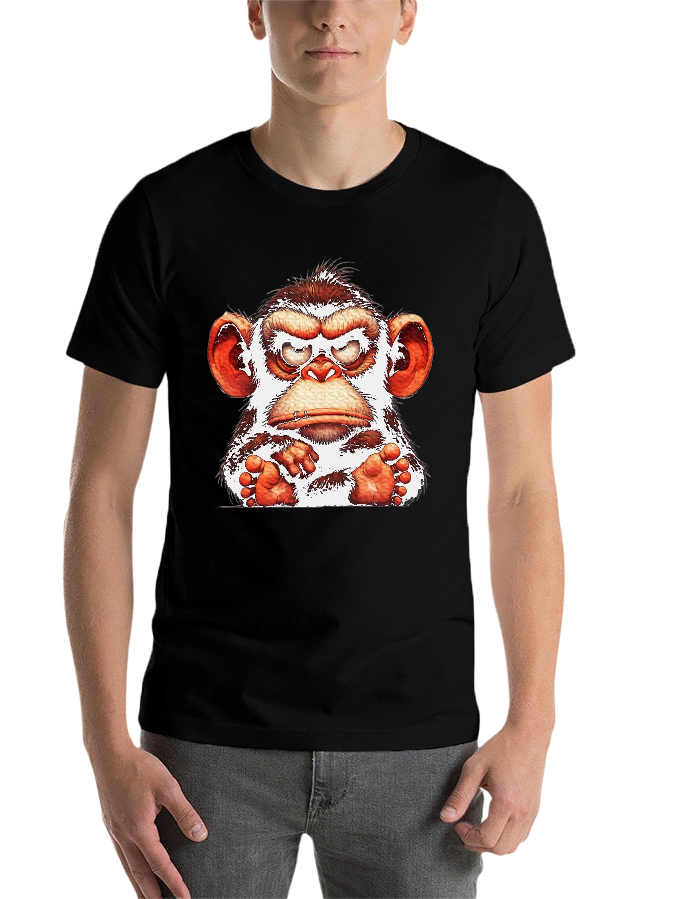 Black Angry Monkey Graphic T-Shirt view 7