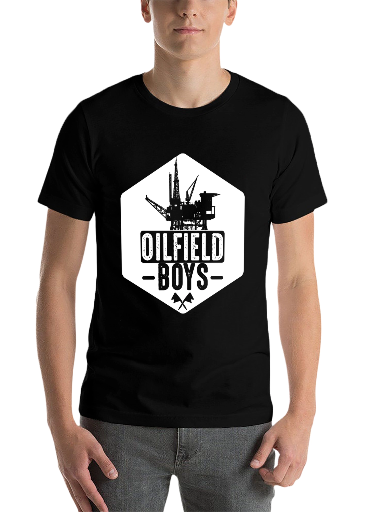 Black Oilfield Boys Graphic Tee - Black Cotton T-Shirt view 7