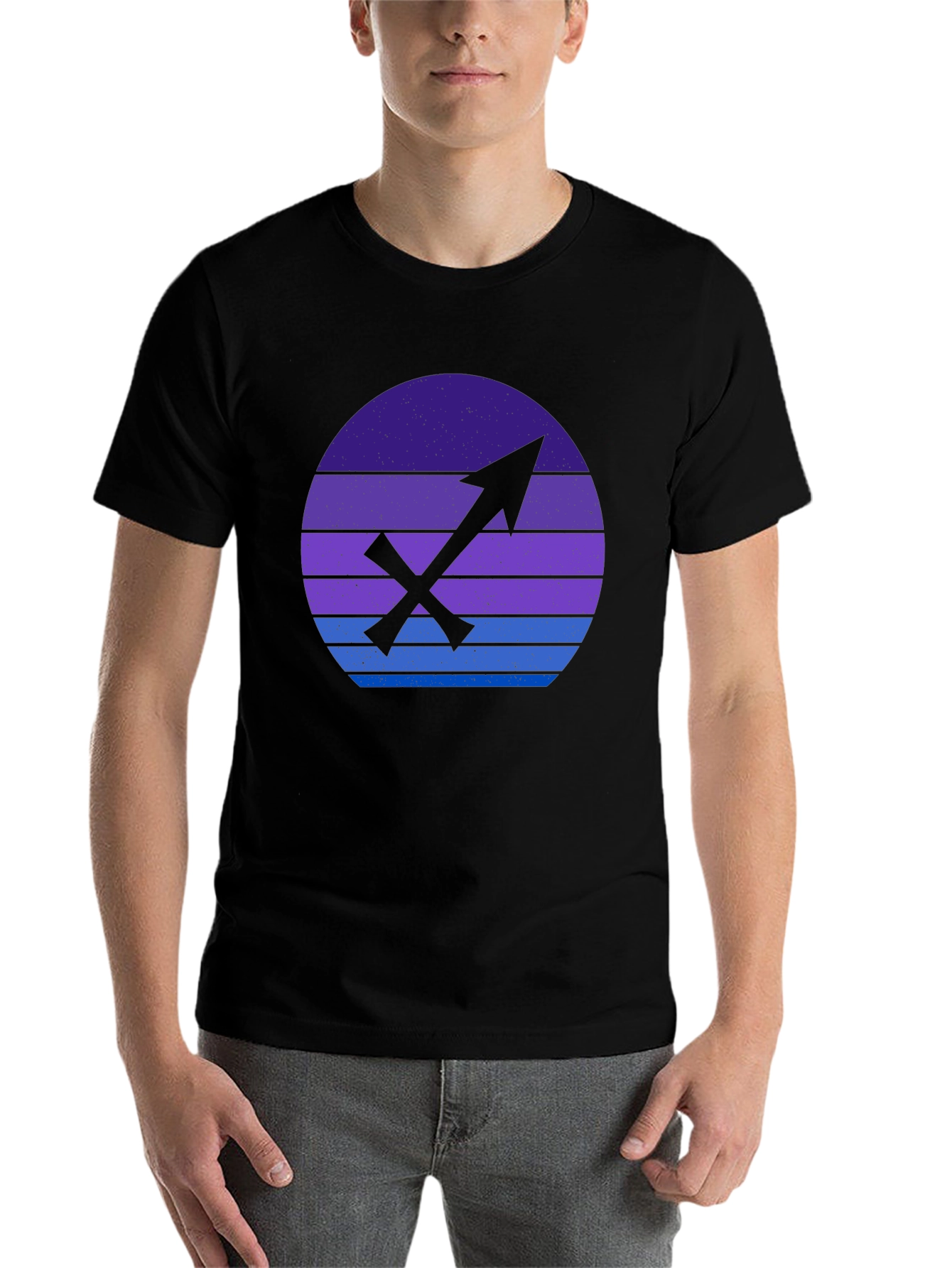 Sagittarius Zodiac Graphic Tee - Retro Sunset Design - 7