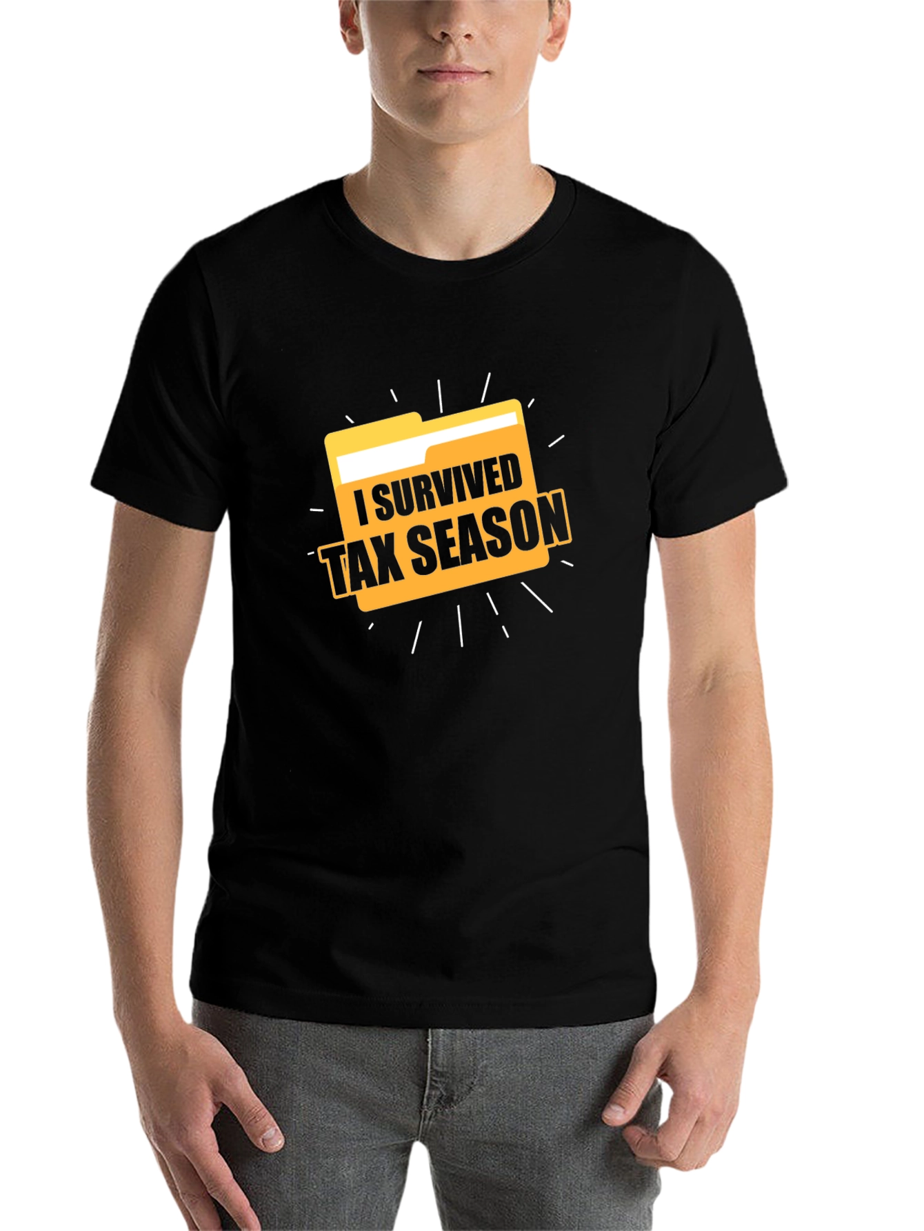 Black I Survived Tax Season Graphic T-Shirt view 7