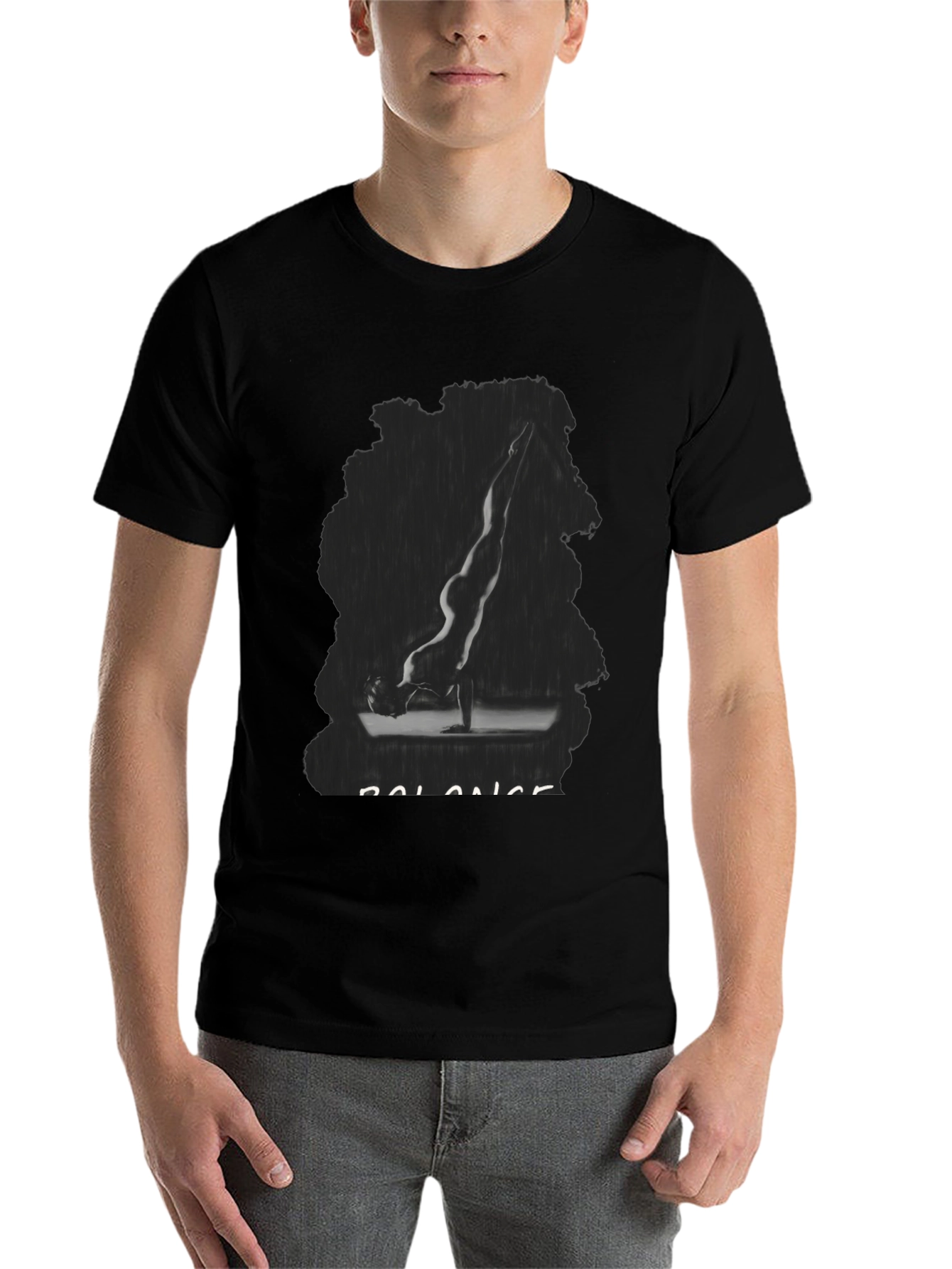 Black Balance Yoga Pose Graphic Tee - Unisex view 7