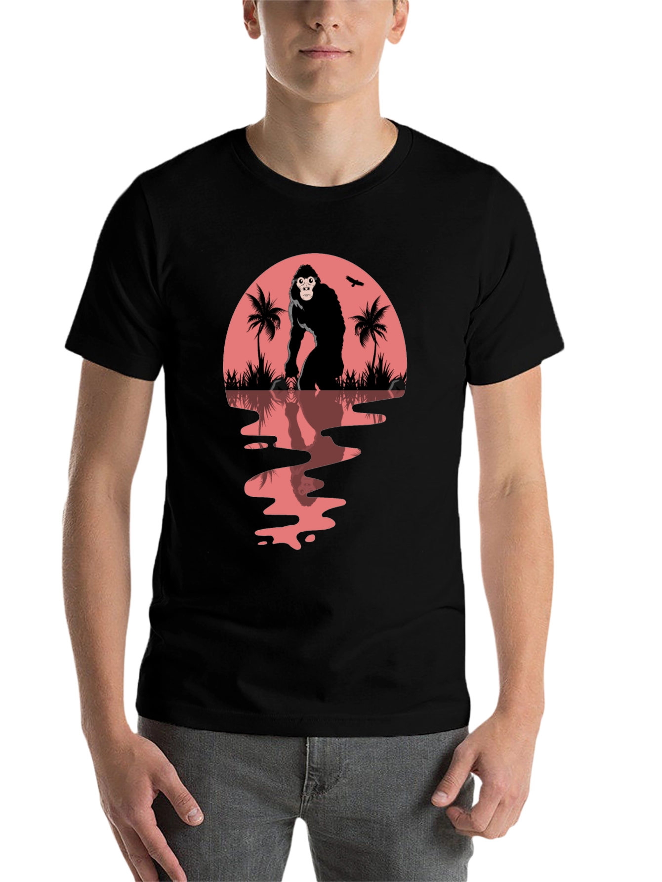 Black Gorilla Sunset Graphic Tee view 7