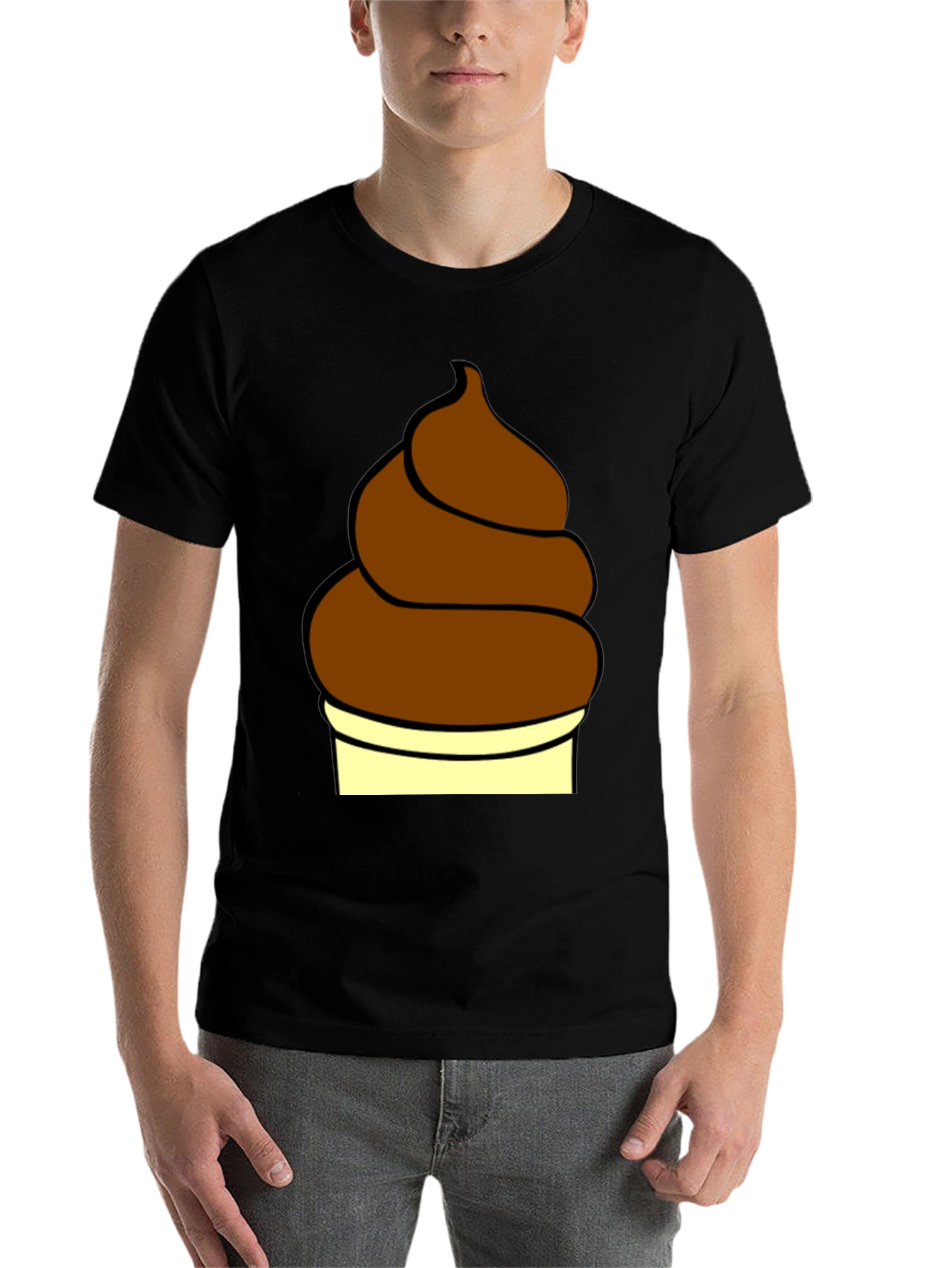 Black Novelty Poop Emoji T-Shirt - Funny Graphic Tee view 7