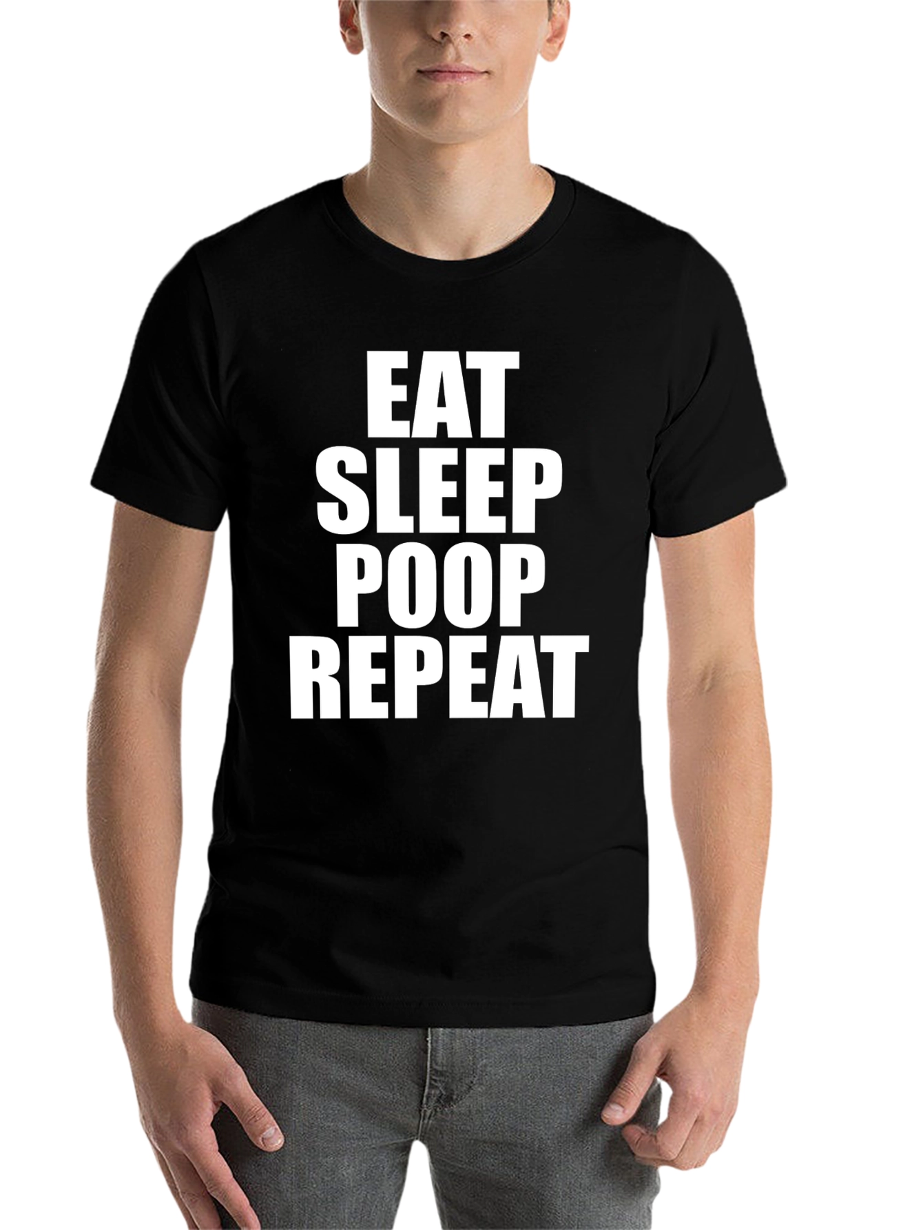 Black Eat Sleep Poop Repeat Graphic T-Shirt view 7