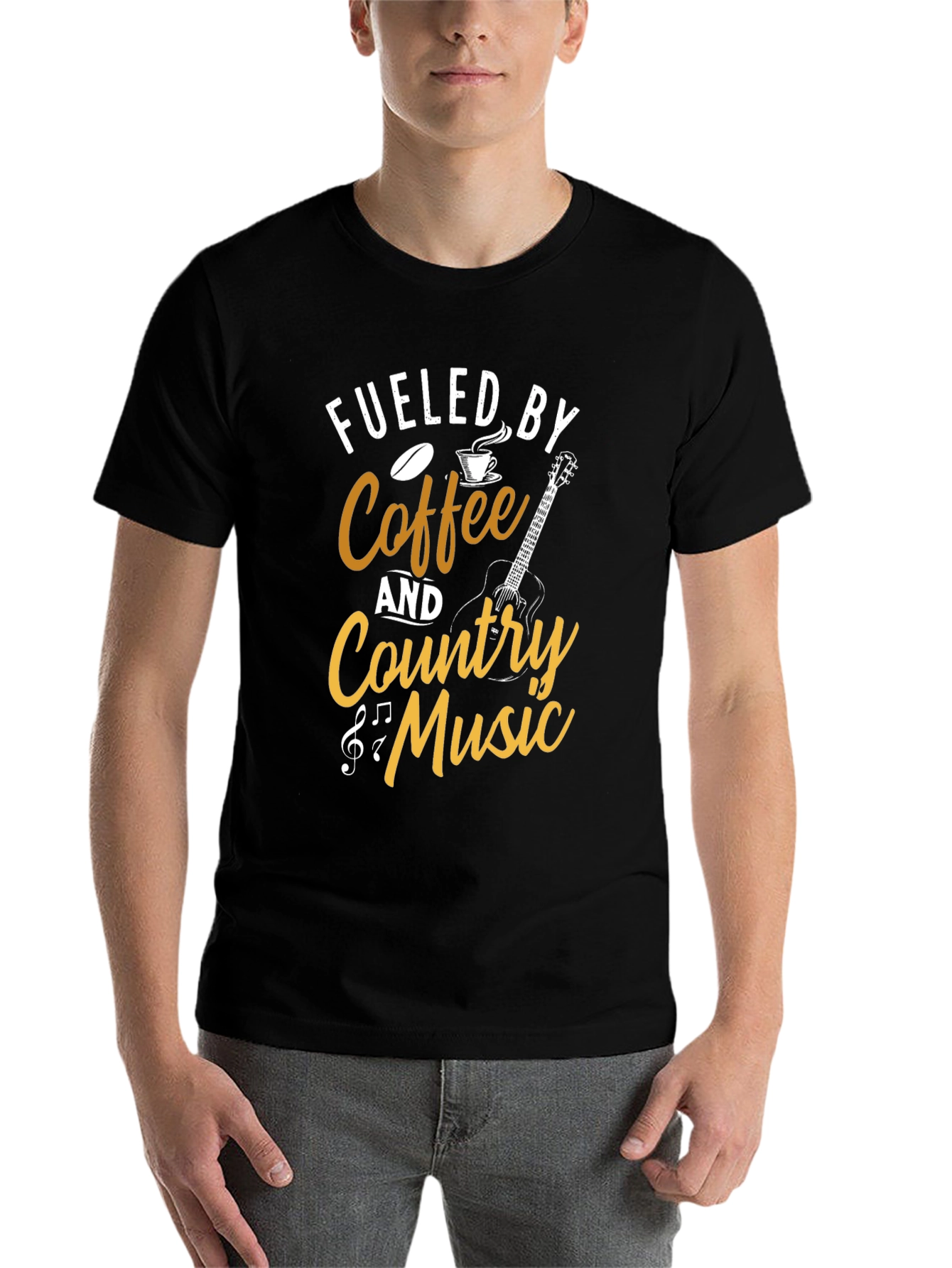Black Fueled by Coffee & Country Music T-Shirt view 7