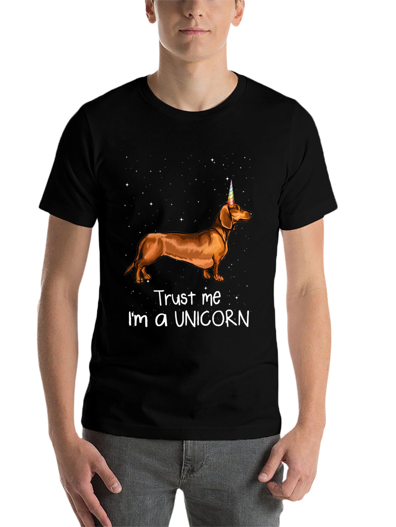 Black Dachshund Unicorn T-Shirt - Trust Me I'm a Unicorn view 7