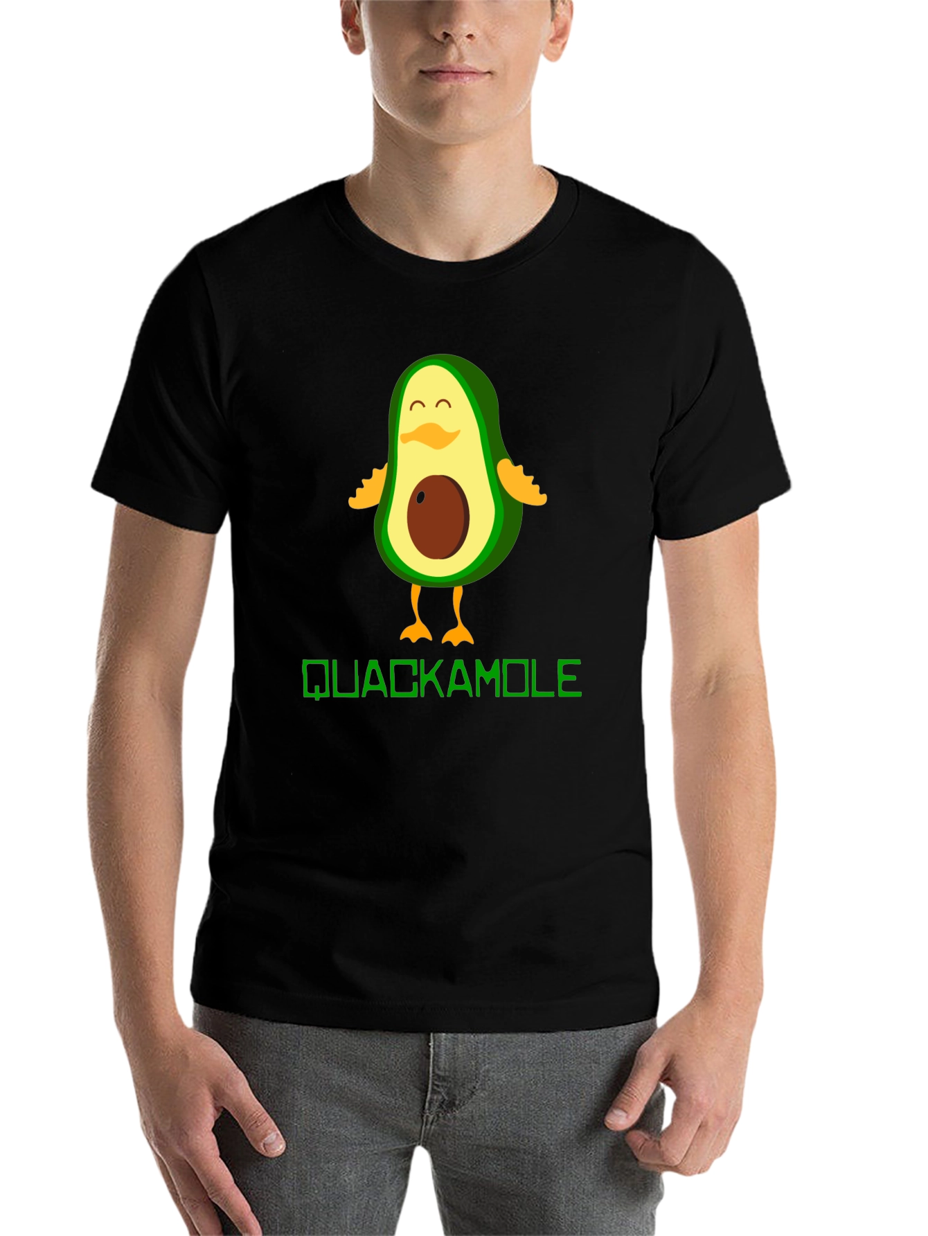 Black Quackamole Avocado Duck Graphic Tee view 7