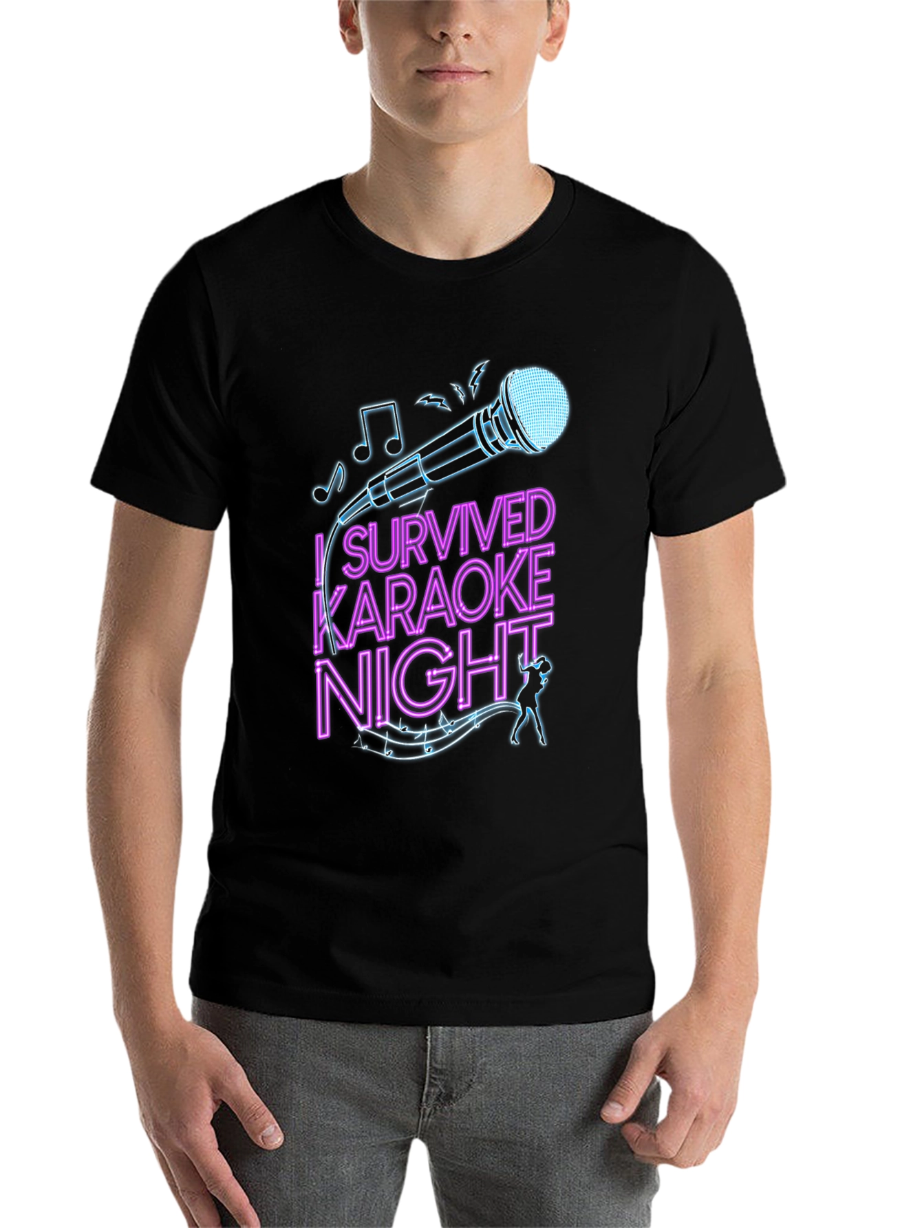 Black I Survived Karaoke Night Graphic Tee view 7