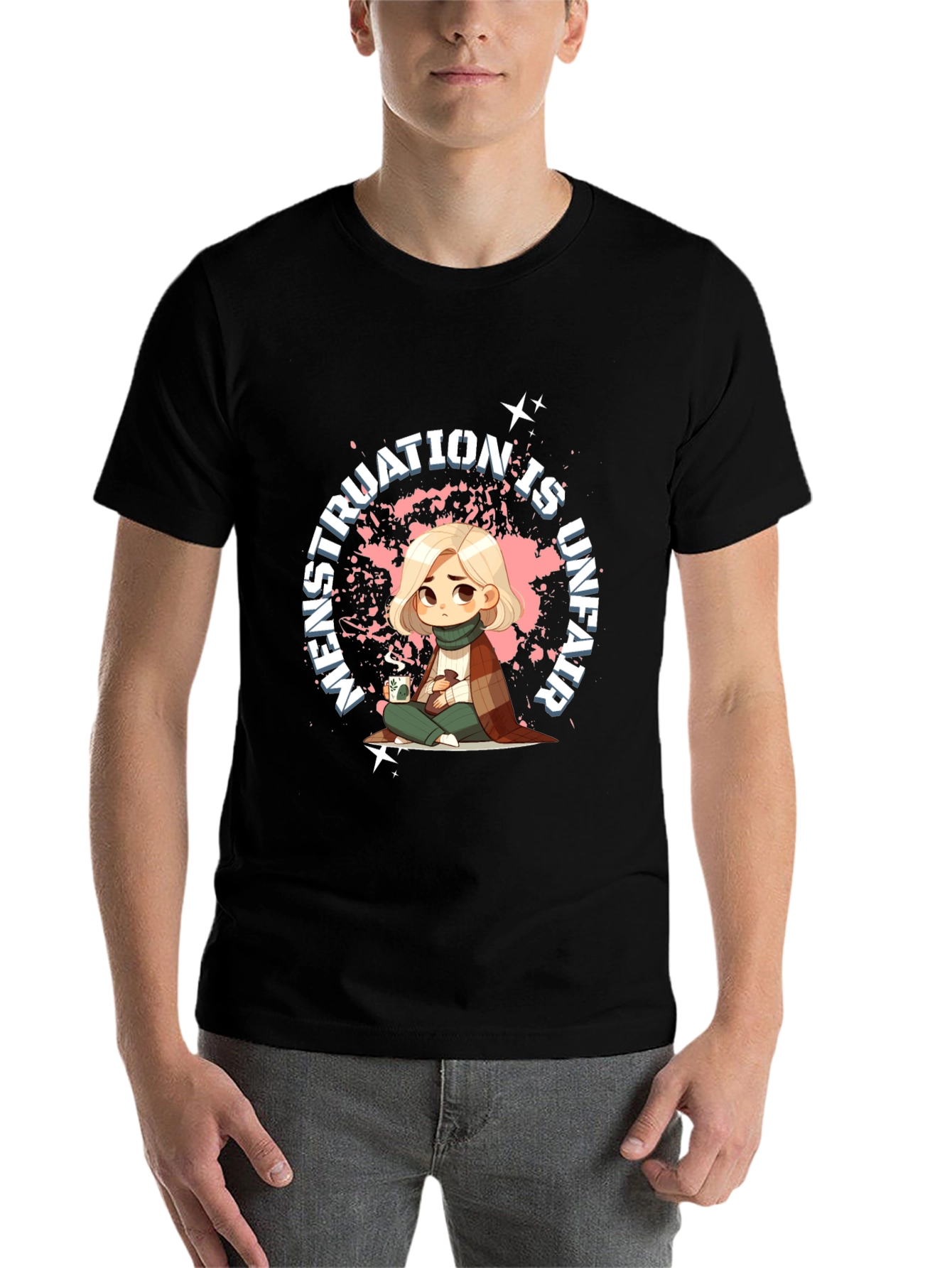 Black Menstruation is Unfair Graphic Tee - Comfort & Style view 7
