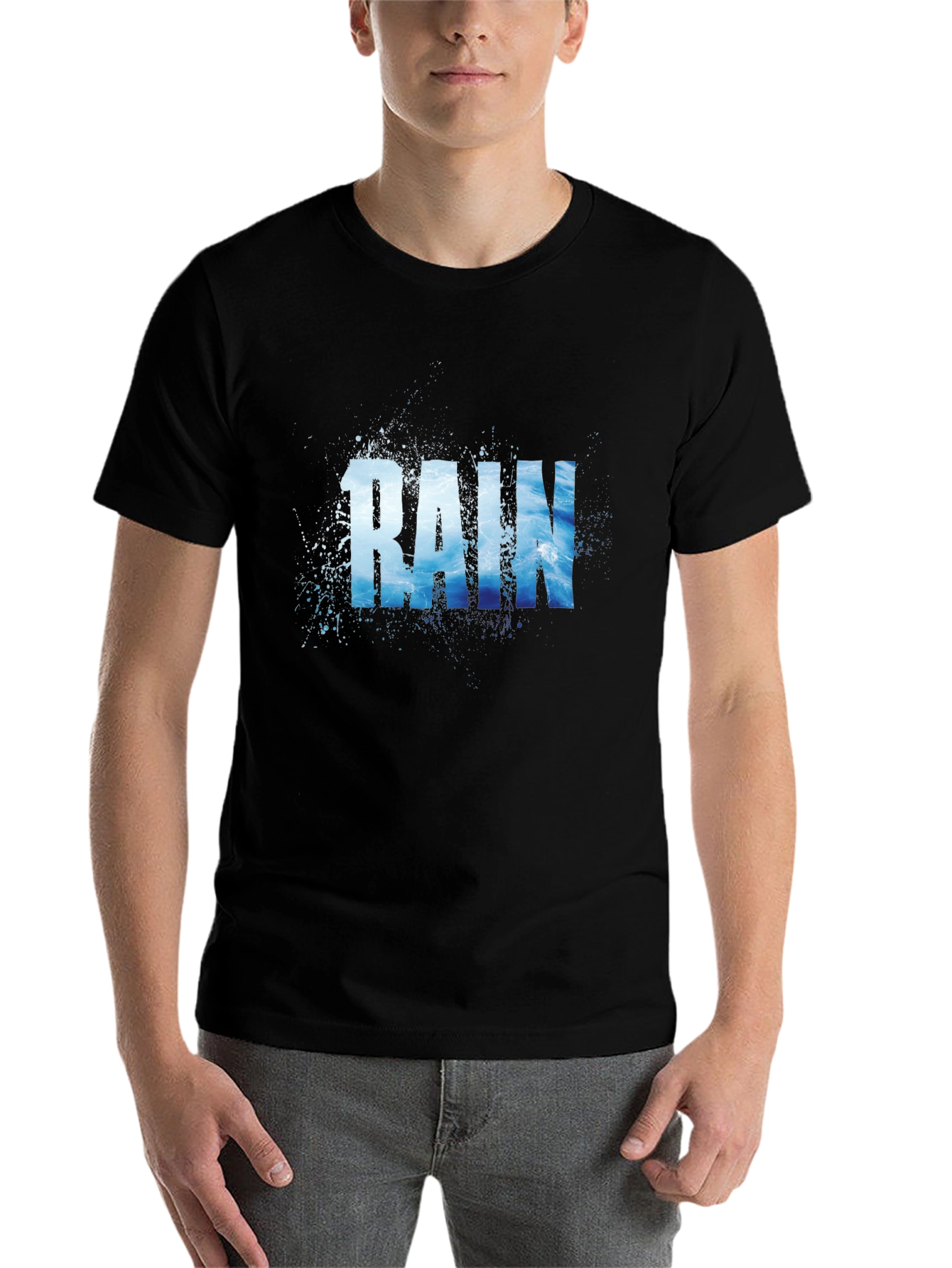 Black Rain Graphic T-Shirt - Black view 7