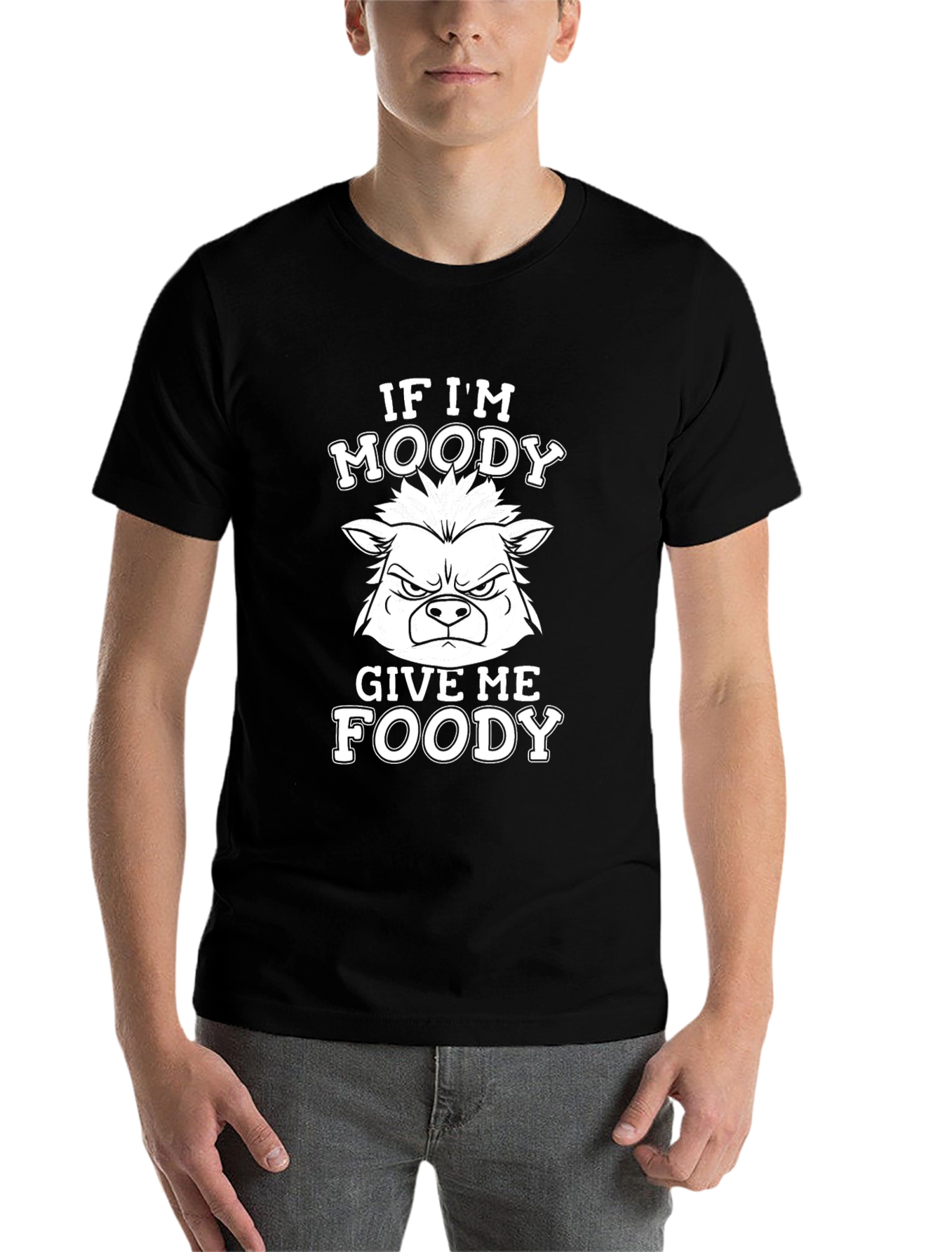 Black Moody Grinch Style Graphic T-Shirt - Food Lover Tee view 7