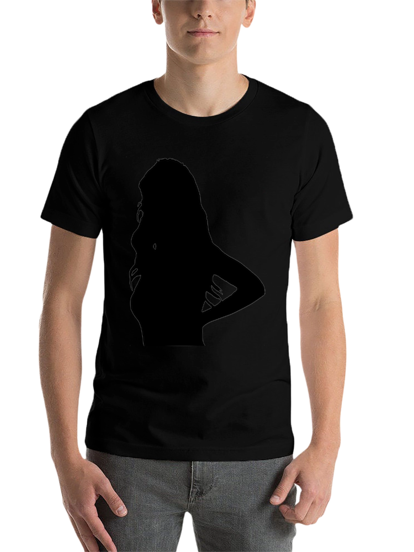 Black Silhouette Graphic Black T-Shirt view 7