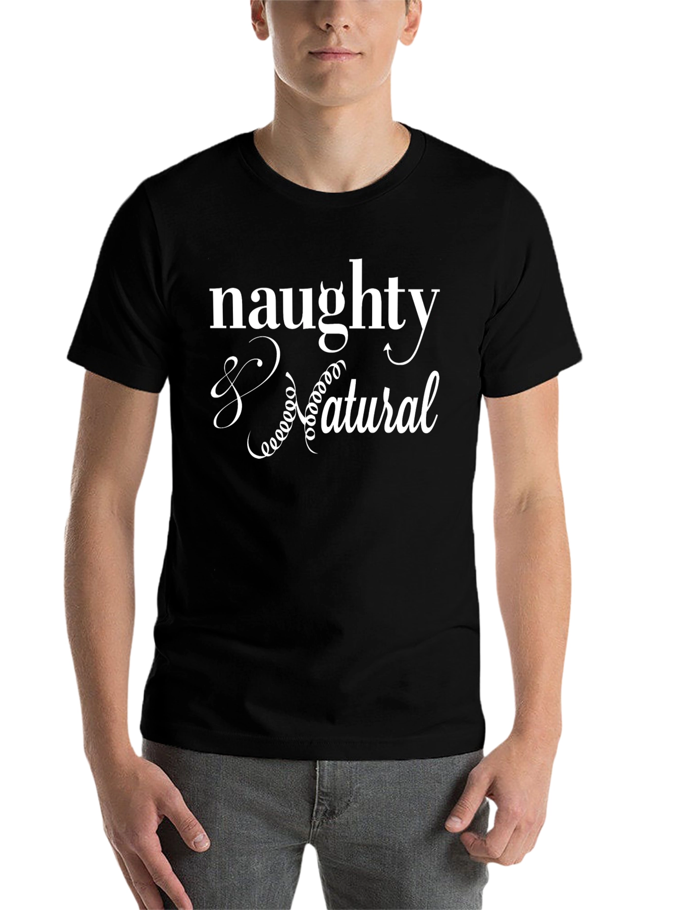 Black Naughty & Natural Graphic T-Shirt view 7