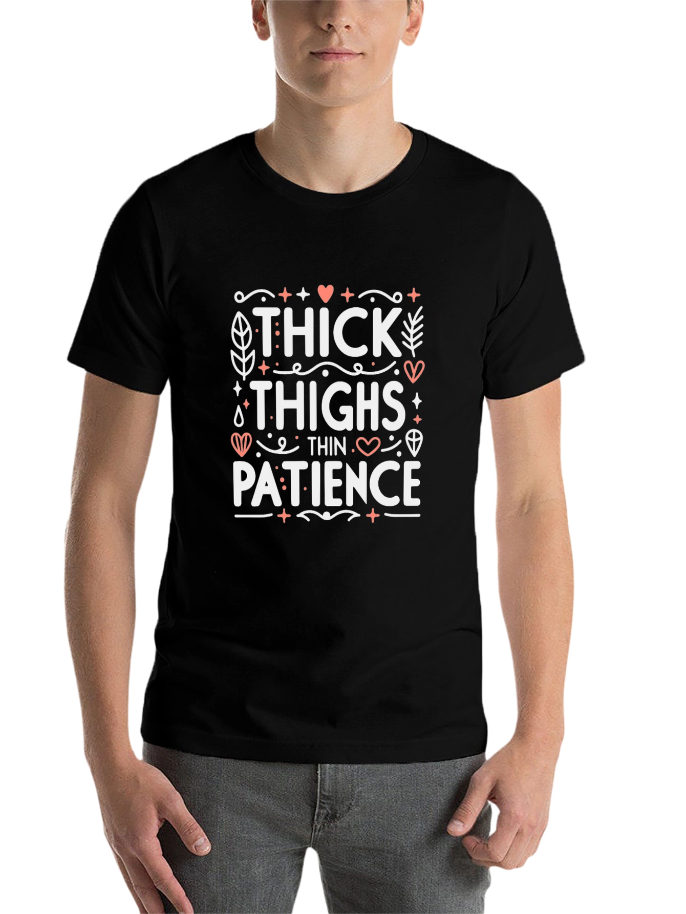 Black Thick Thighs Thin Patience Graphic Tee - Black view 7