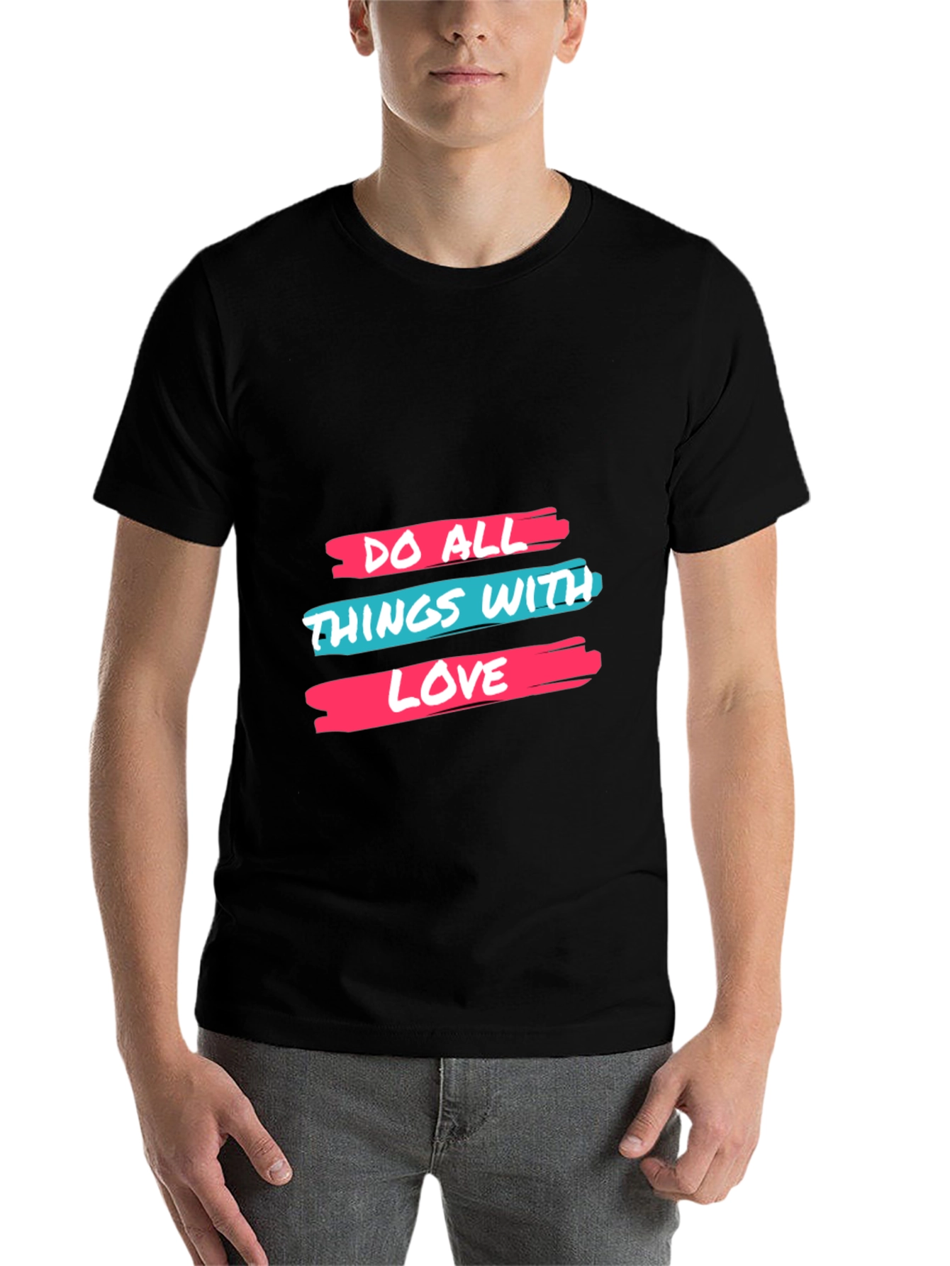 Black Do All Things With Love Black Tee view 7