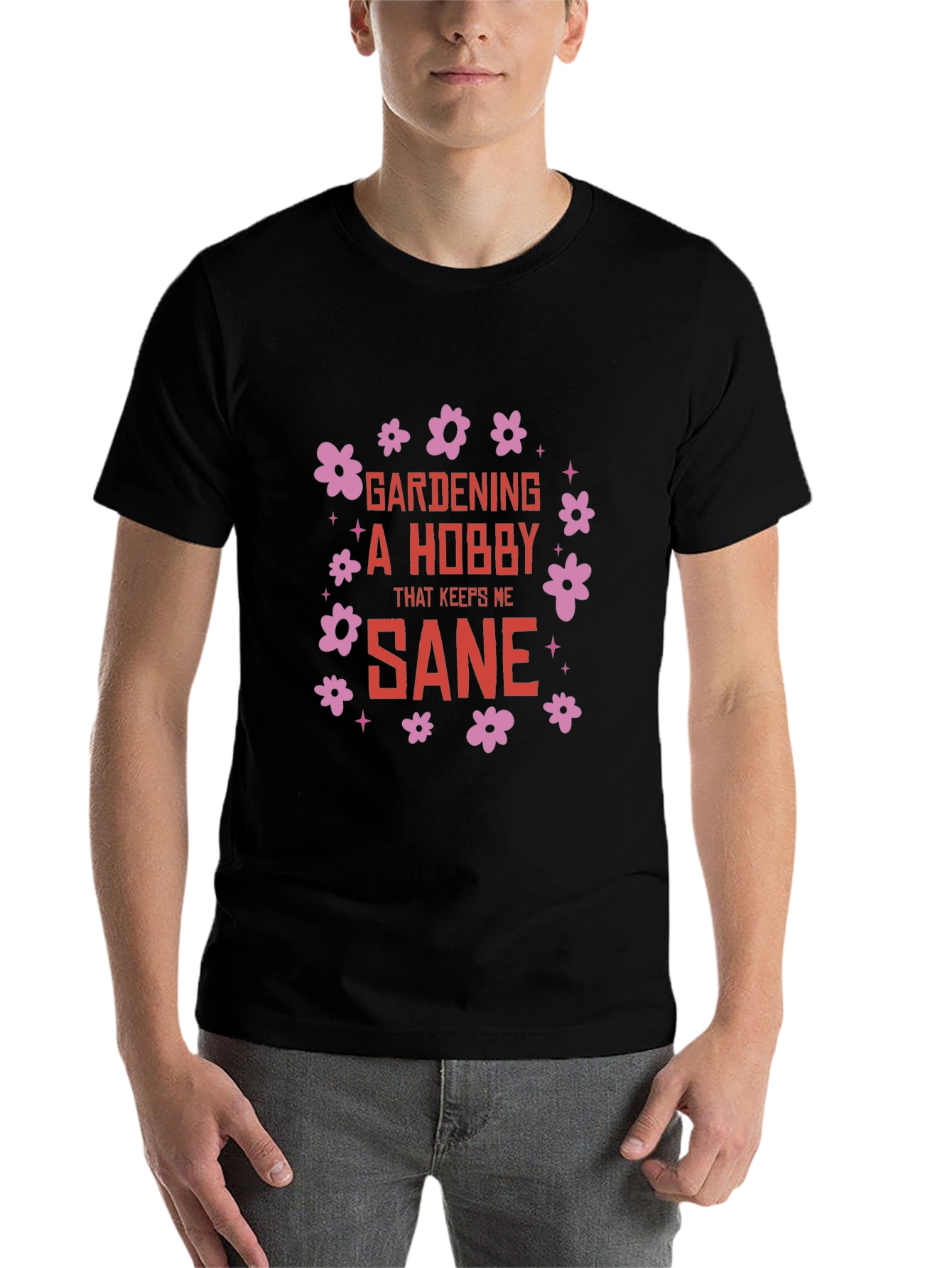 Black Gardening Hobby Graphic Tee - Keeps Me Sane view 7