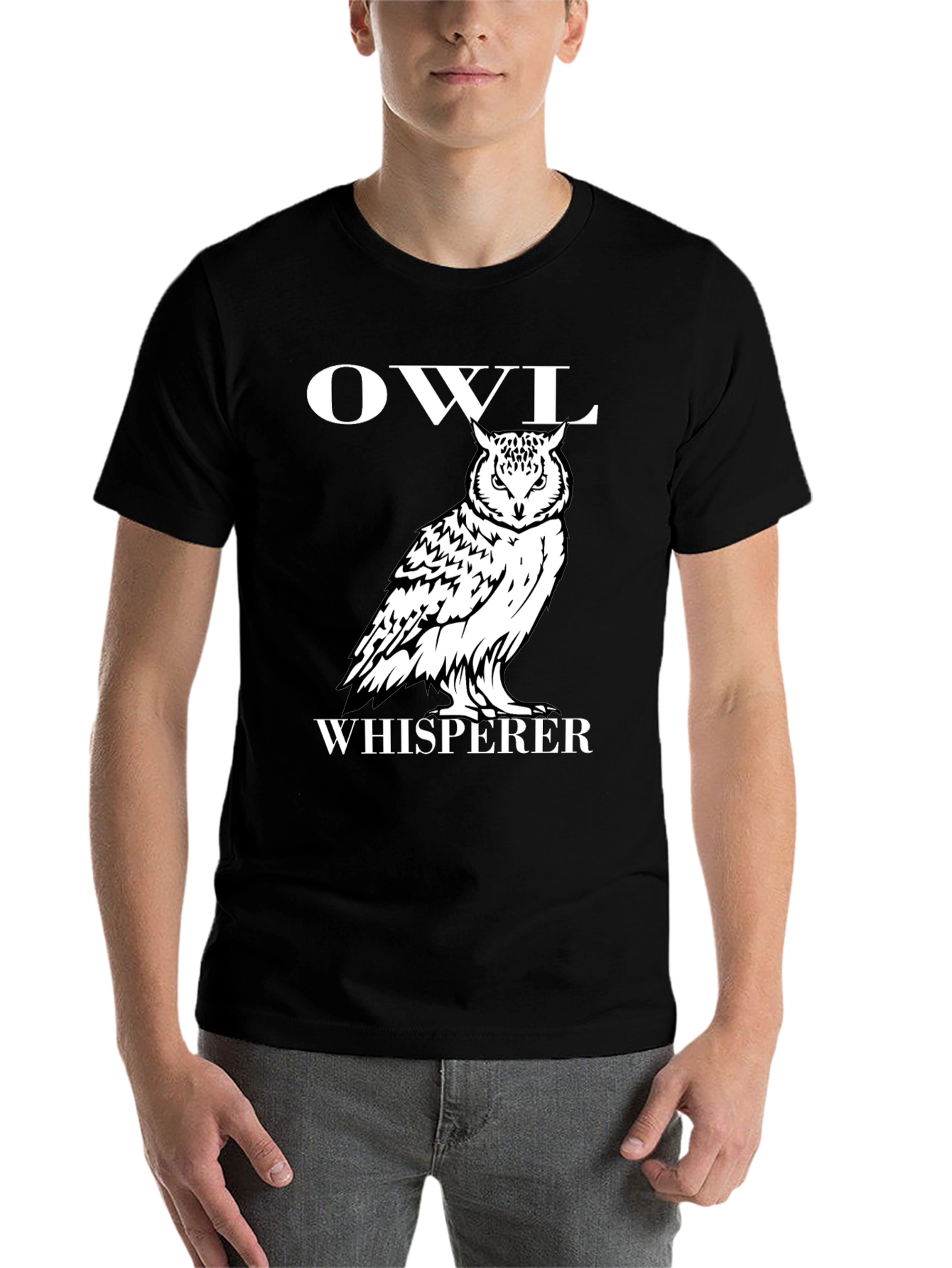 Black Owl Whisperer Graphic T-Shirt view 7