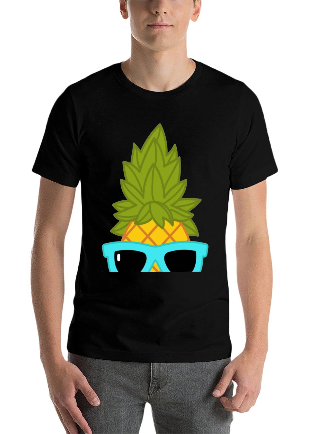 Black Cool Pineapple Graphic T-Shirt - Summer Vibes view 7