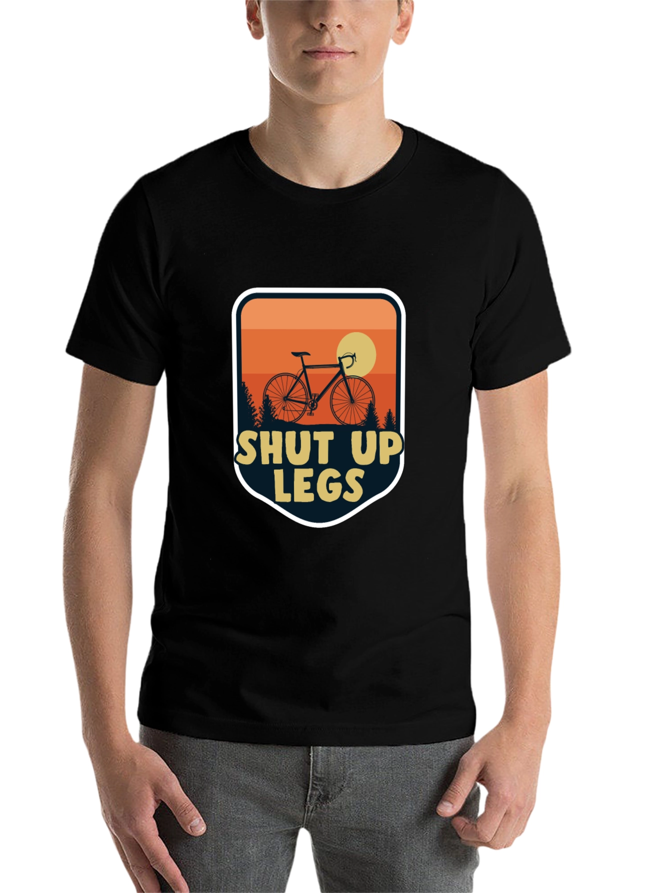 Black Shut Up Legs Cycling T-Shirt view 7