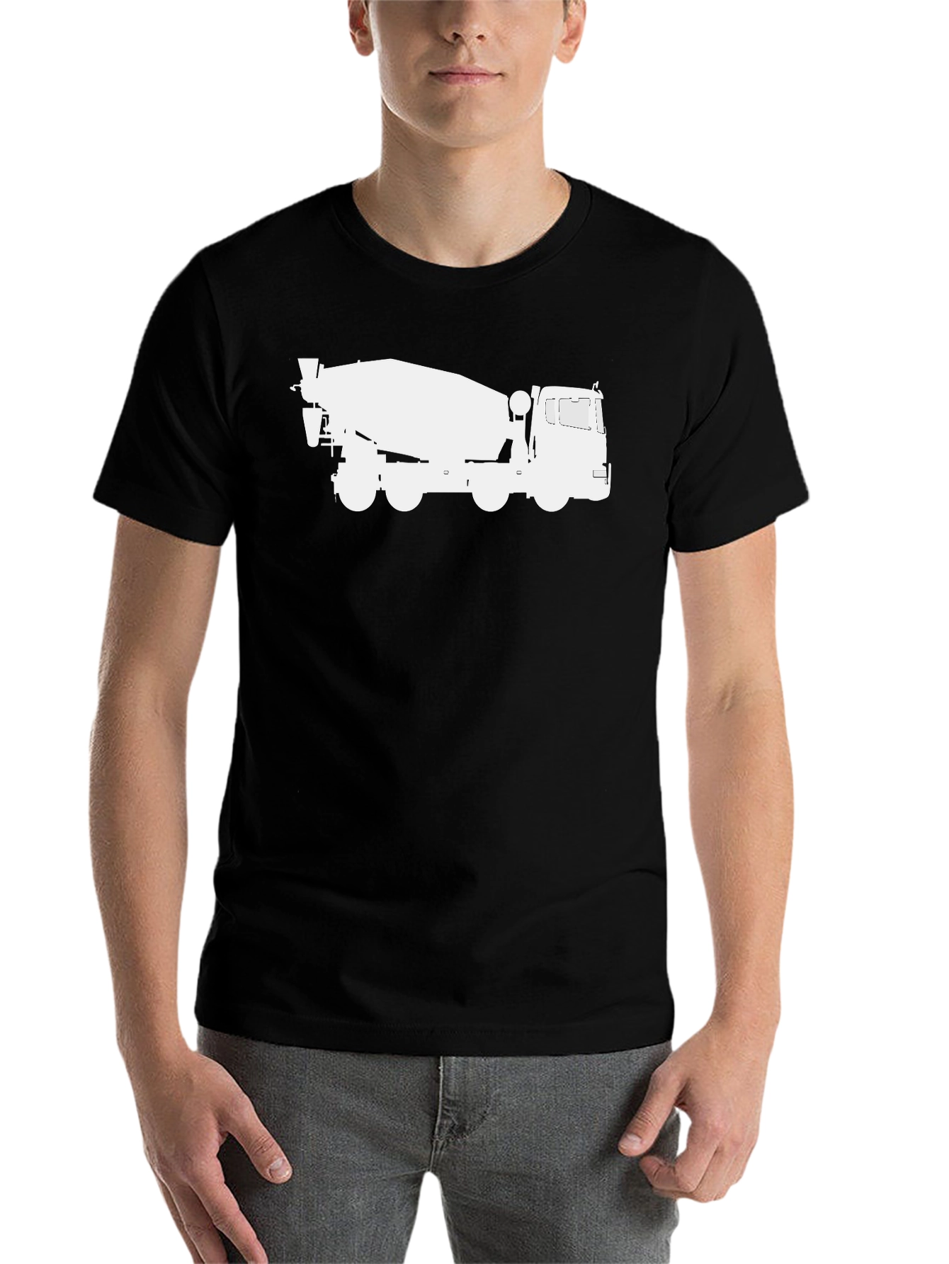 Black Concrete Truck Graphic Tee - Black view 7